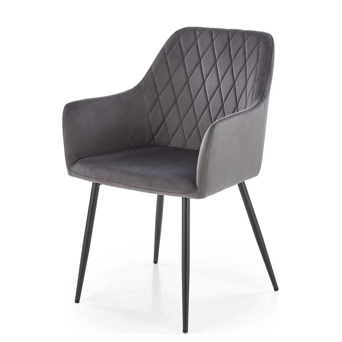 Scaun K558, gri/negru, stofa catifelata/metal, 59x60x86 cm