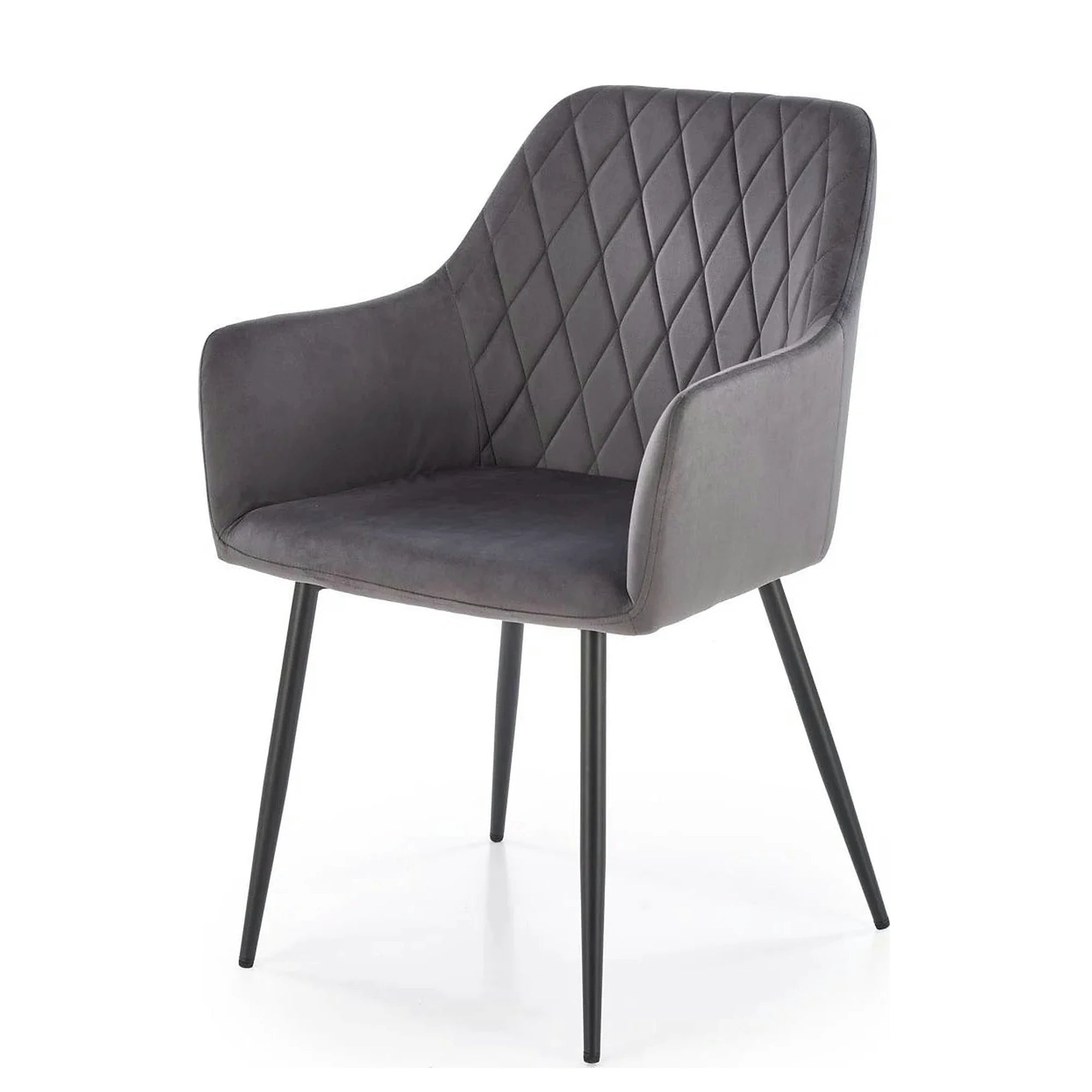 Scaun K558, gri/negru, stofa catifelata/metal, 59x60x86 cm