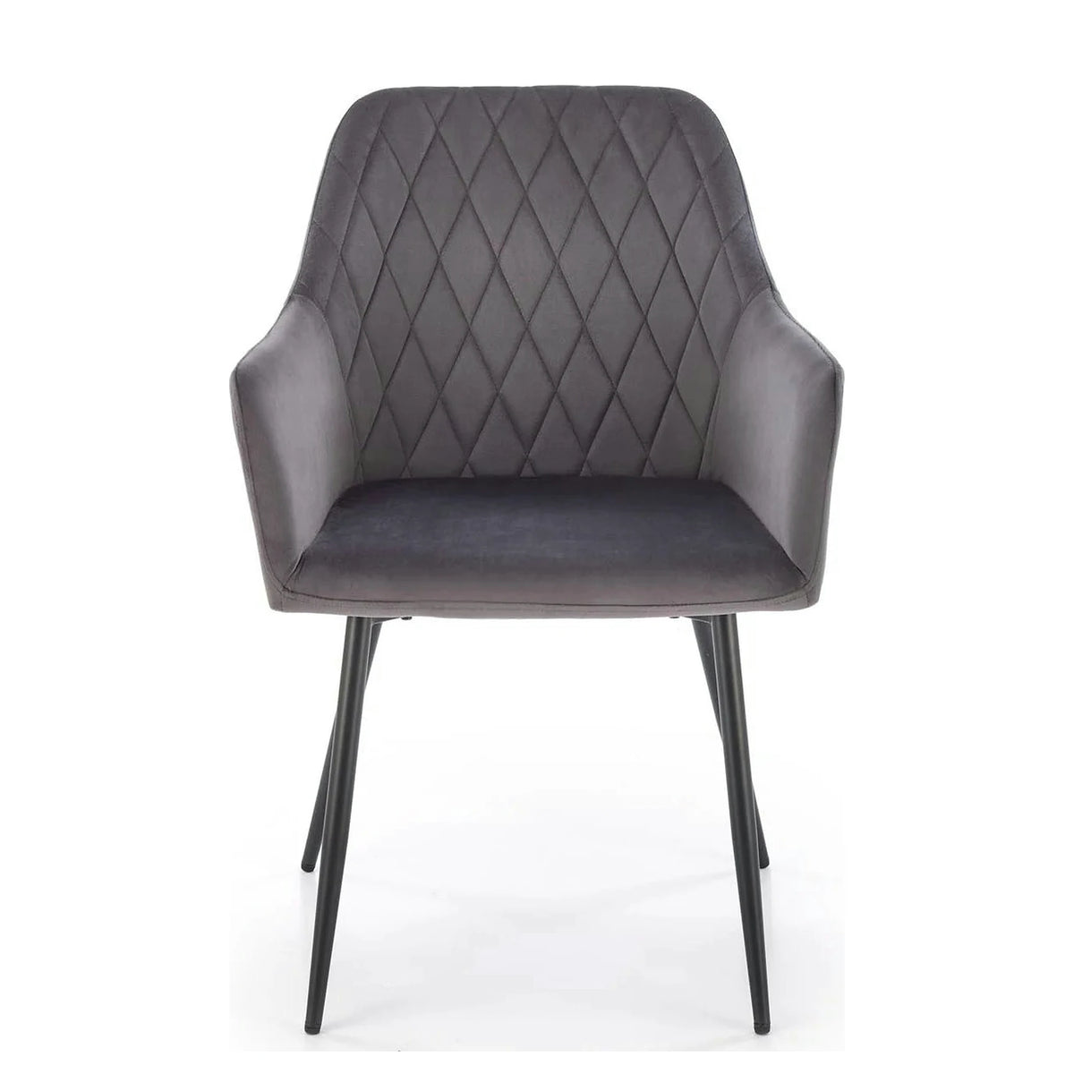 Scaun K558, gri/negru, stofa catifelata/metal, 59x60x86 cm