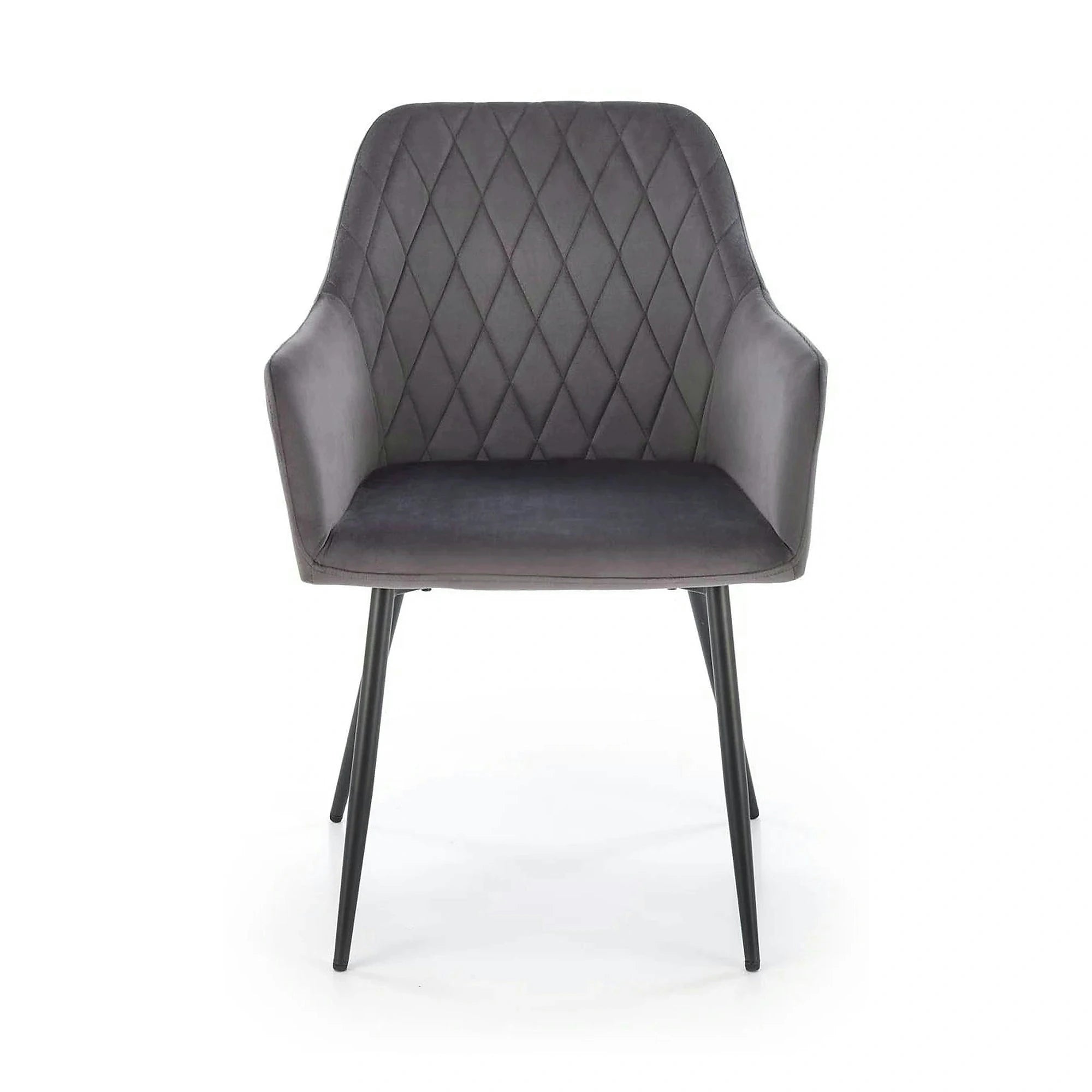Scaun K558, gri/negru, stofa catifelata/metal, 59x60x86 cm
