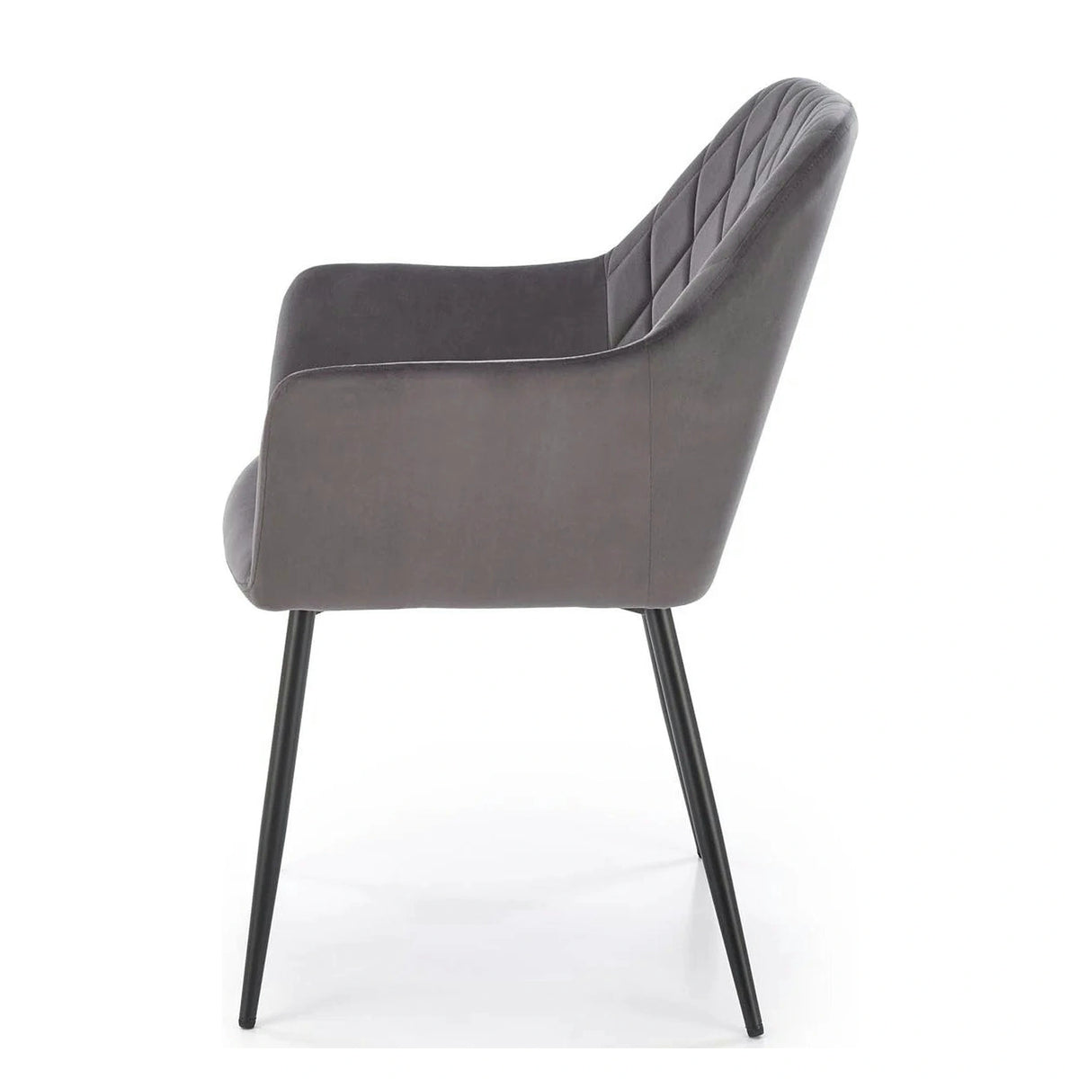 Scaun K558, gri/negru, stofa catifelata/metal, 59x60x86 cm
