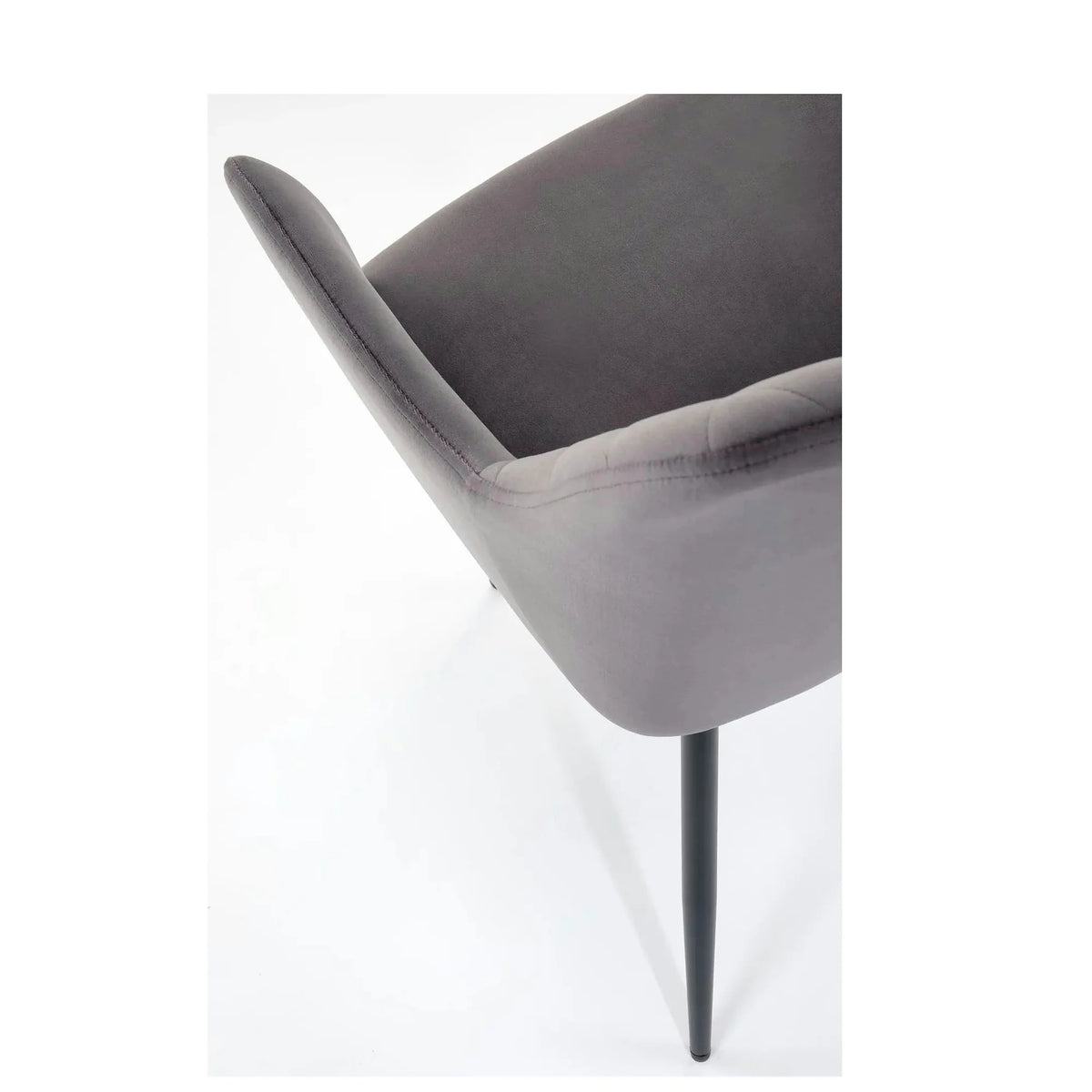 Scaun K558, gri/negru, stofa catifelata/metal, 59x60x86 cm