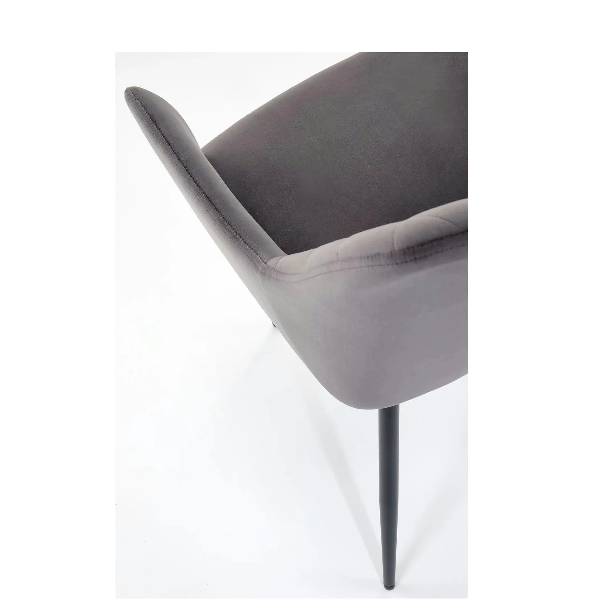 Scaun K558, gri/negru, stofa catifelata/metal, 59x60x86 cm