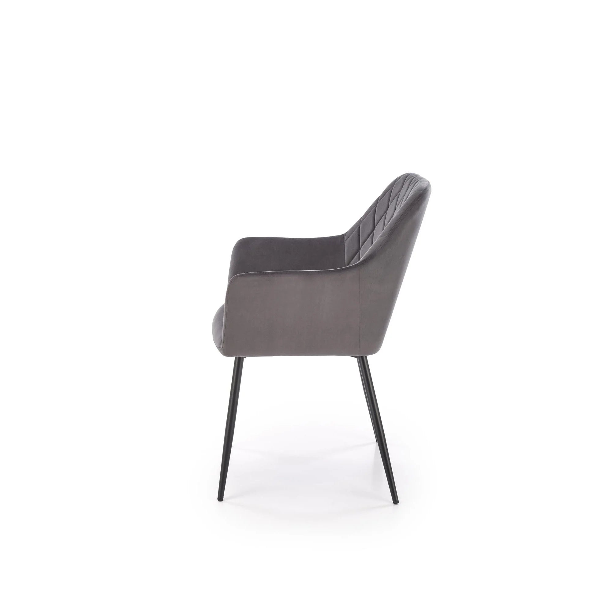 Scaun K558, gri/negru, stofa catifelata/metal, 59x60x86 cm