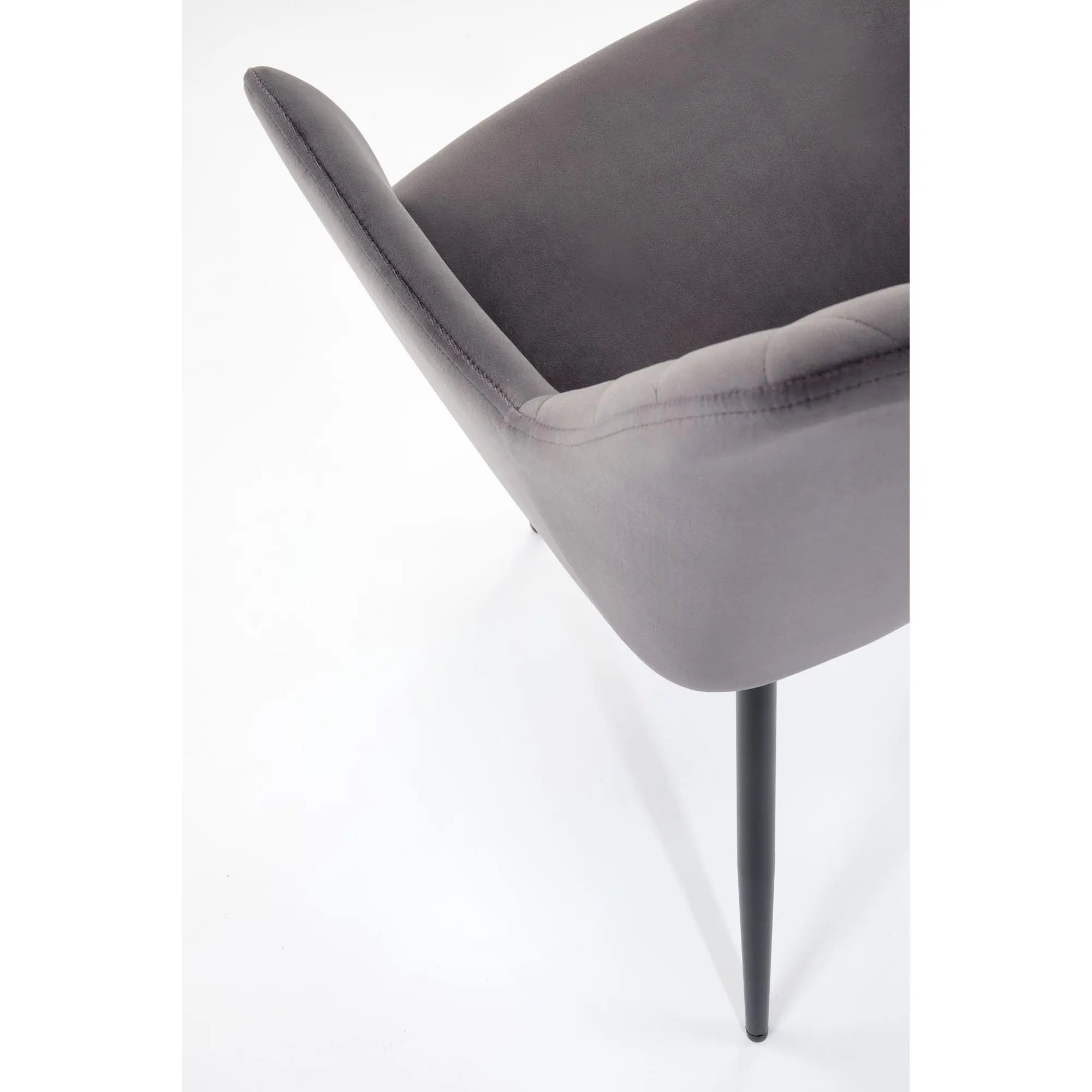Scaun K558, gri/negru, stofa catifelata/metal, 59x60x86 cm