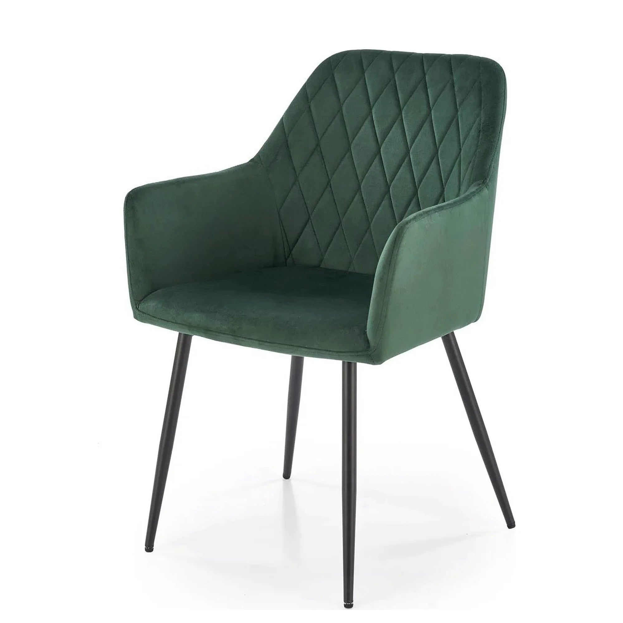 Scaun K558, verde inchis/negru, stofa catifelata/metal, 59x60x86 cm