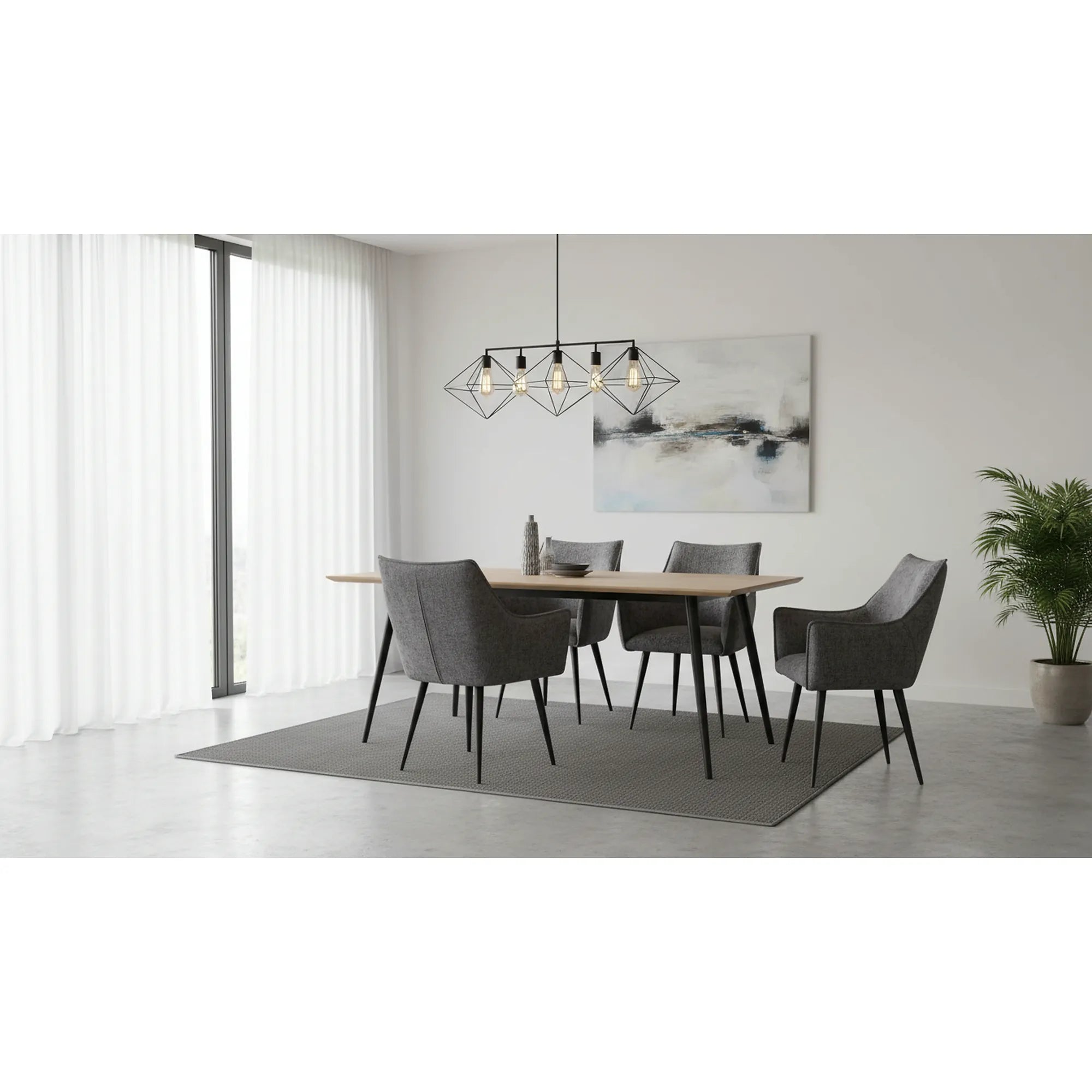 Scaun K559, gri/negru, stofa clasica/metal, 60x59x85 cm