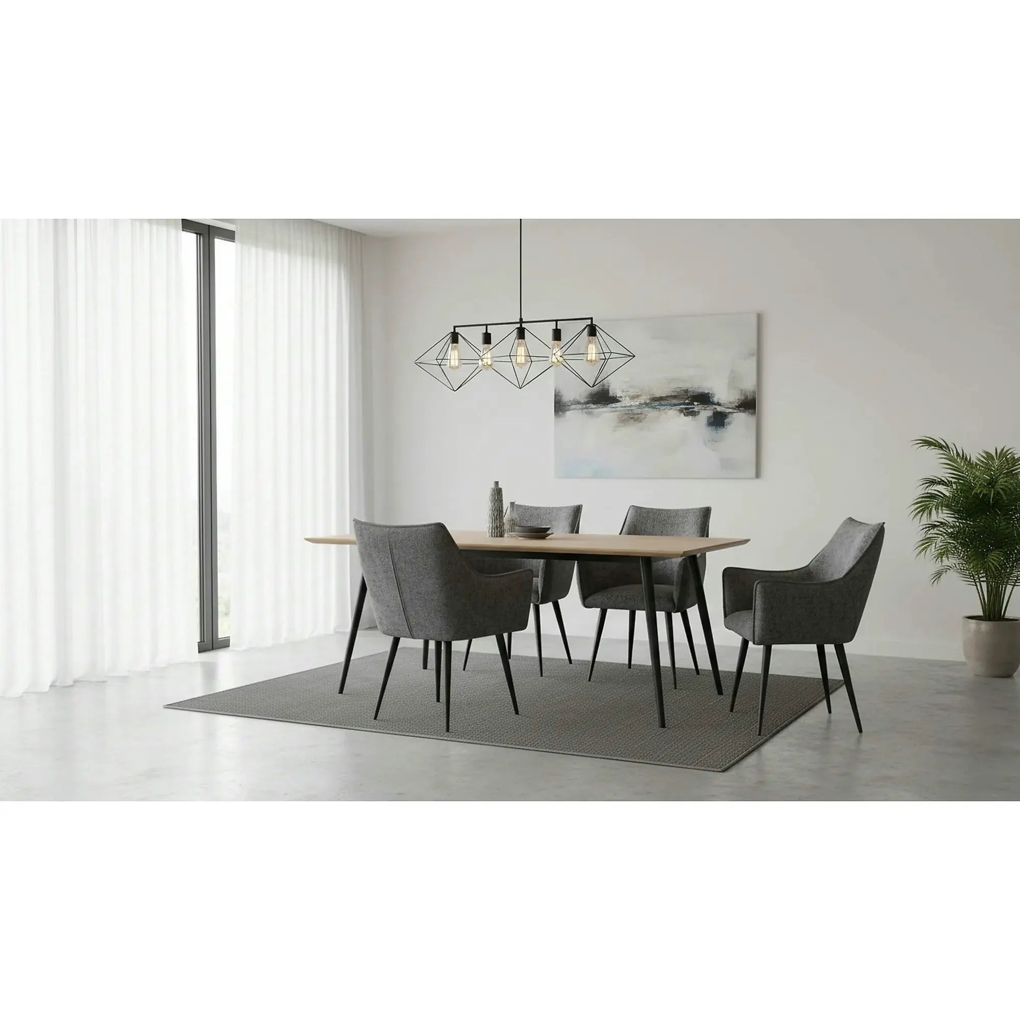 Scaun K559, gri/negru, stofa clasica/metal, 60x59x85 cm