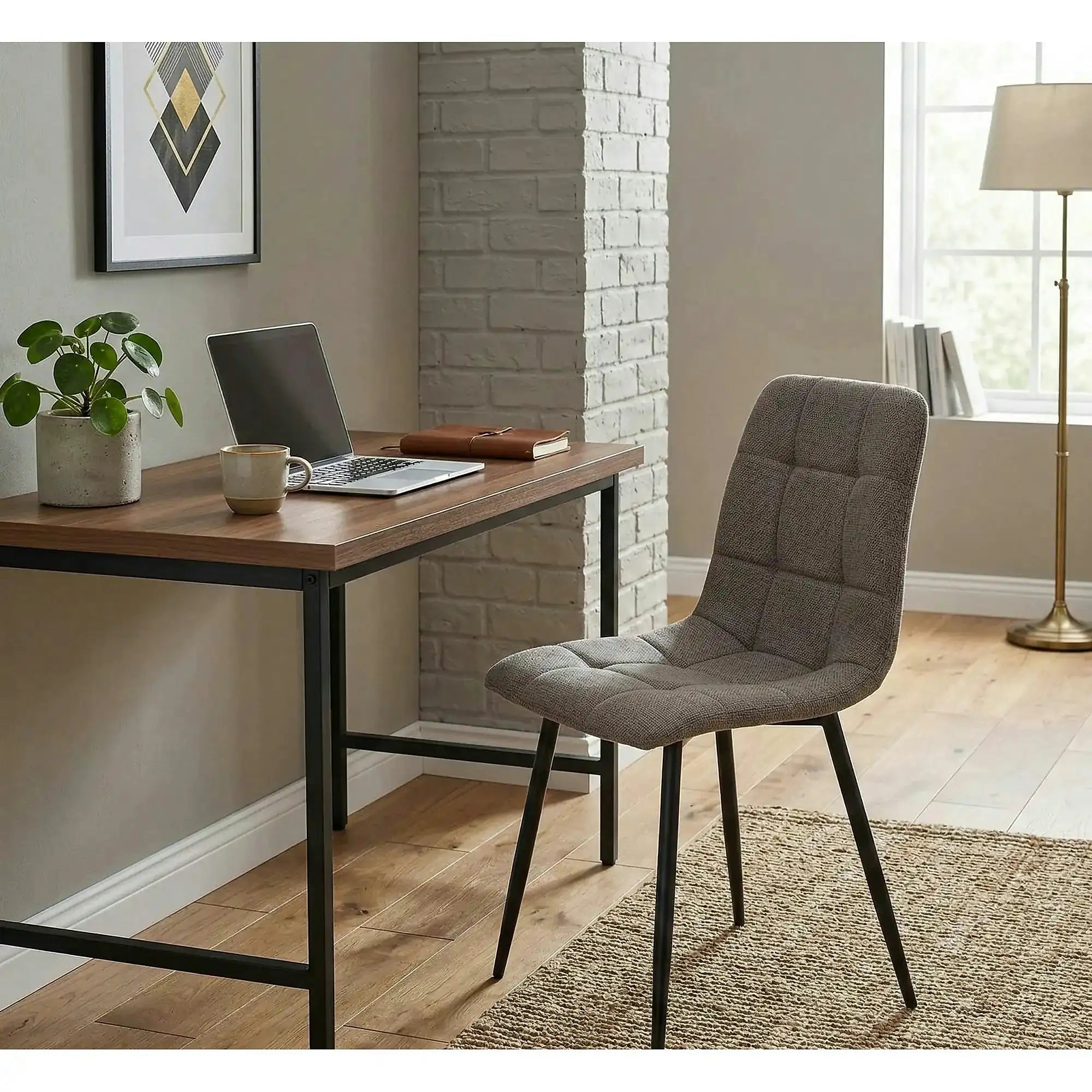 Scaun K560, gri/negru, stofa clasica/metal, 45x53x88 cm