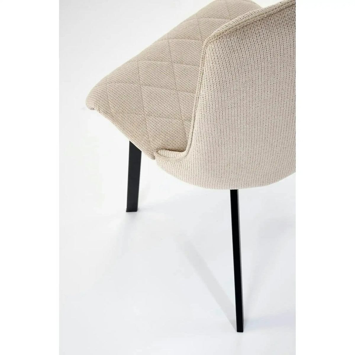 Scaun K561, bej/negru, stofa clasica/metal, 44x58x85 cm