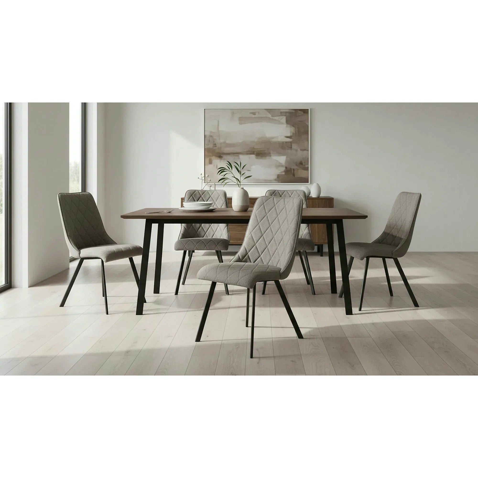 Scaun K561, gri/negru, stofa clasica/metal, 44x58x85 cm
