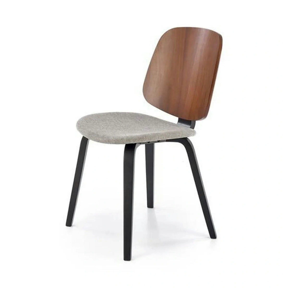 Scaun K563, nuc/gri/negru, lemn/placaj/stofa, 45x54x81 cm