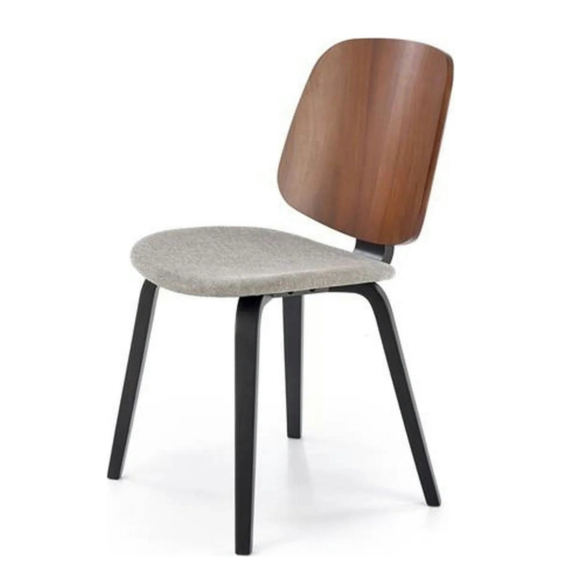 Scaun K563, nuc/gri/negru, lemn/placaj/stofa, 45x54x81 cm
