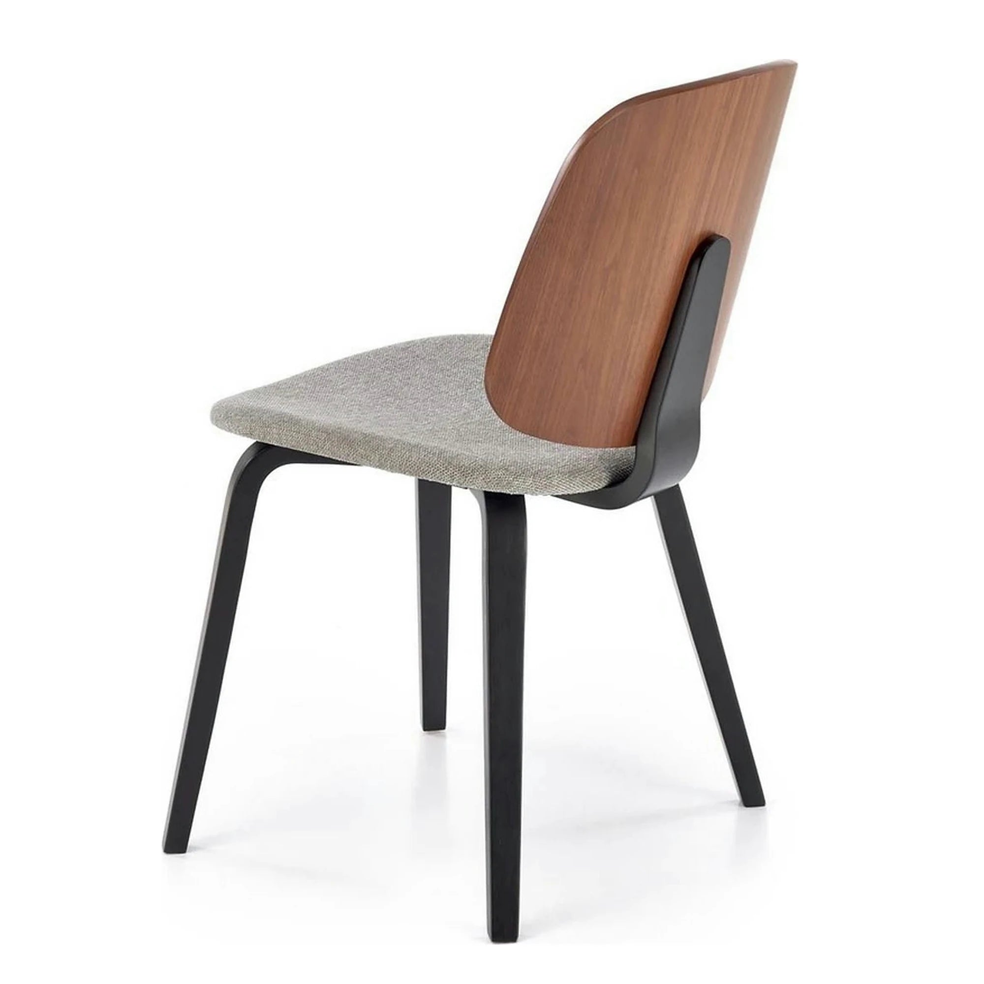Scaun K563, nuc/gri/negru, lemn/placaj/stofa, 45x54x81 cm