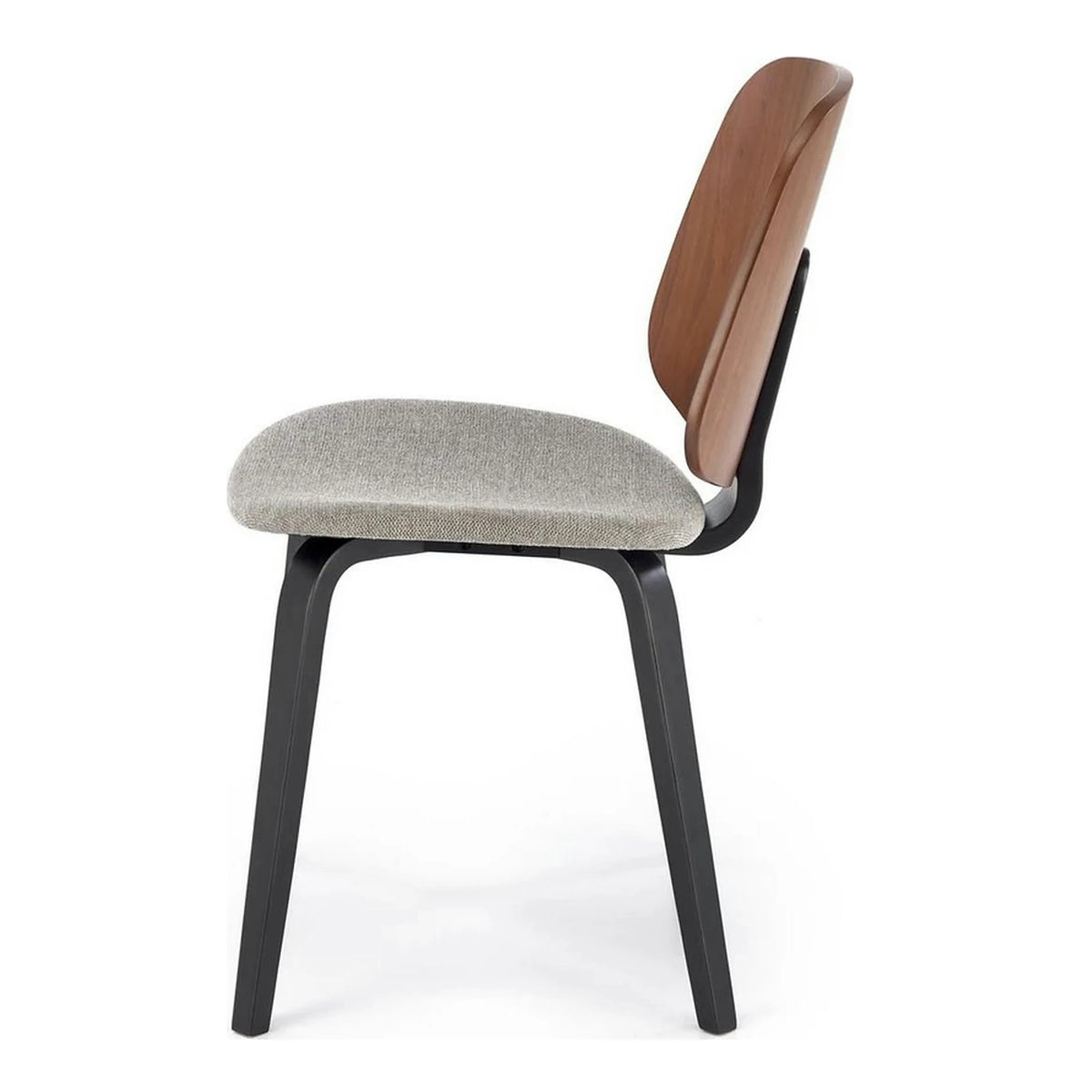 Scaun K563, nuc/gri/negru, lemn/placaj/stofa, 45x54x81 cm