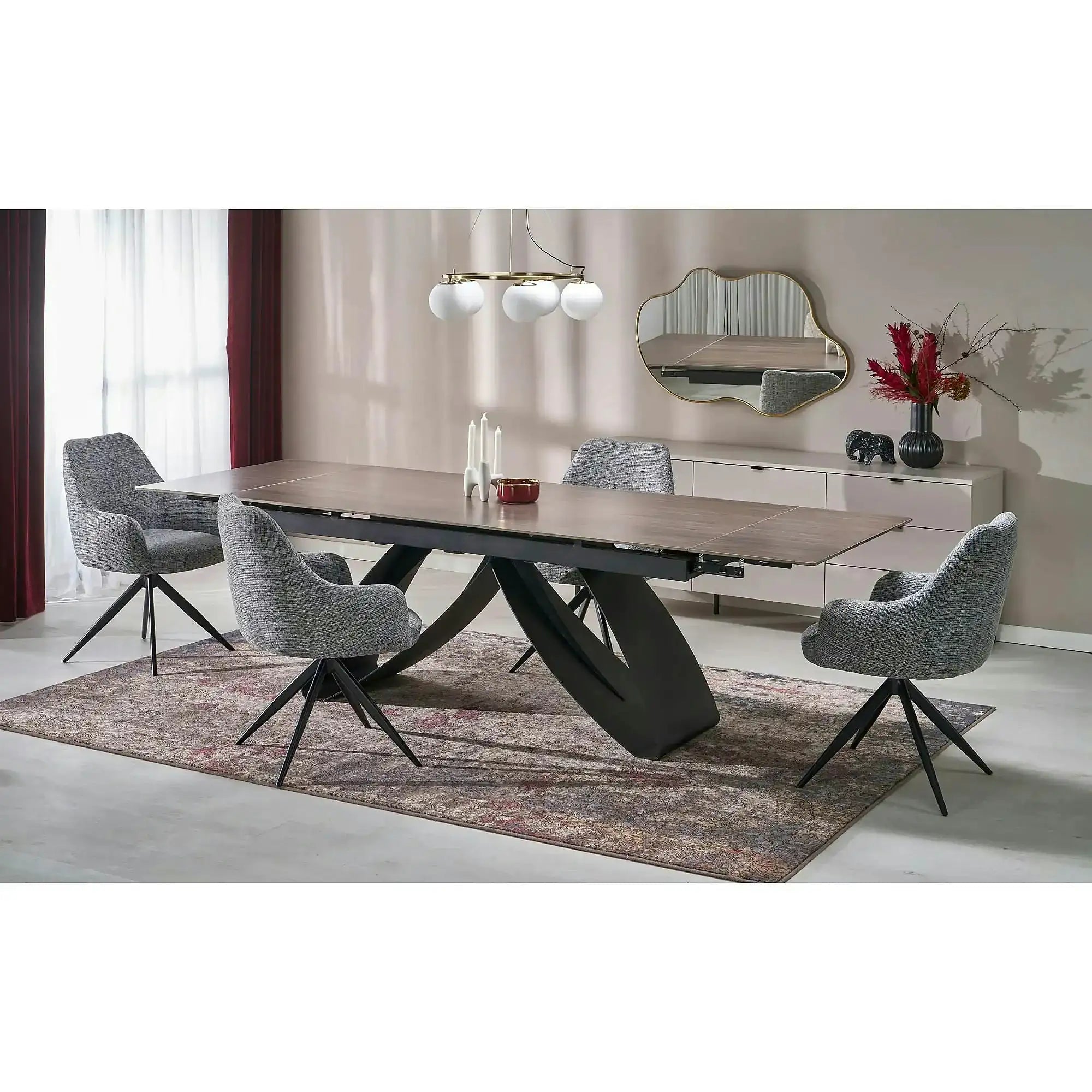 Scaun K564, gri/negru, stofa clasica/metal, 60x63x87 cm
