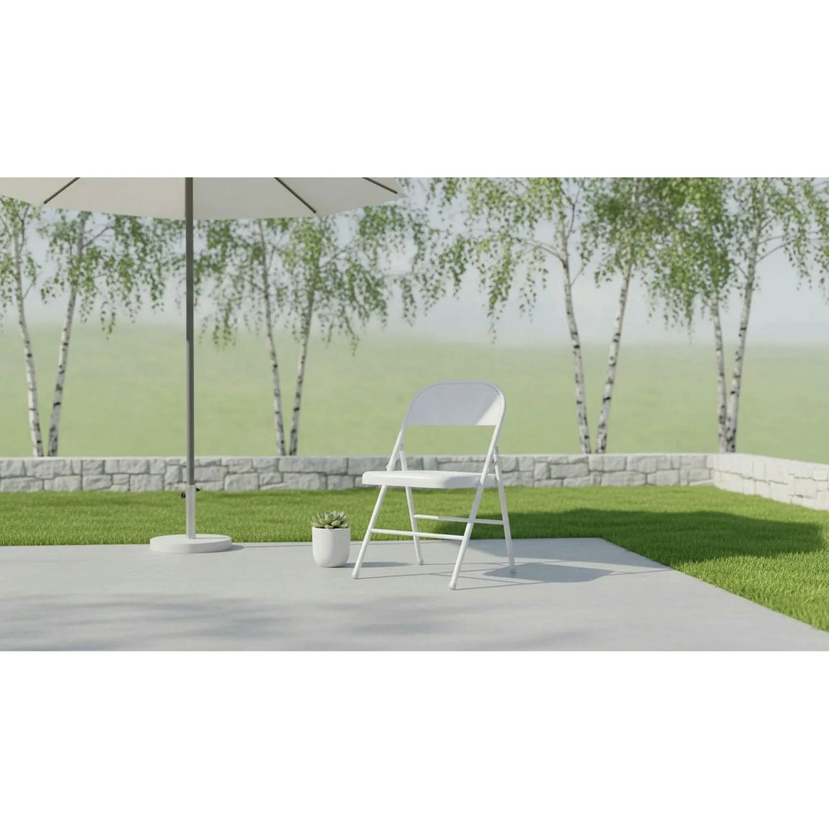 Scaun K565, alb, metal, 46x47x75 cm