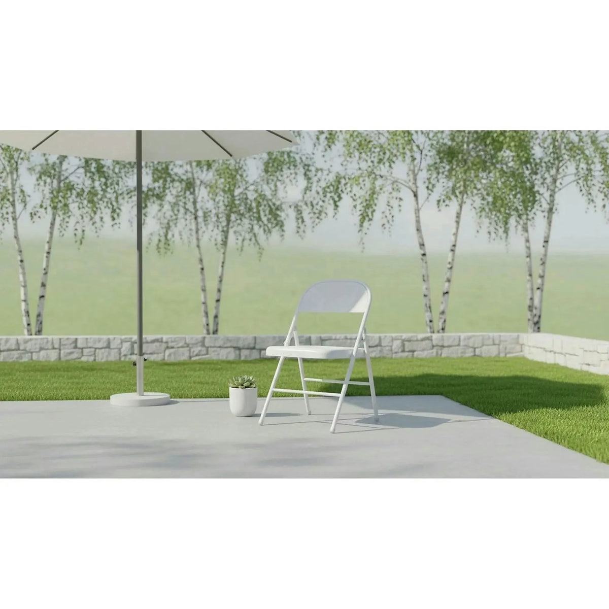 Scaun K565, alb, metal, 46x47x75 cm