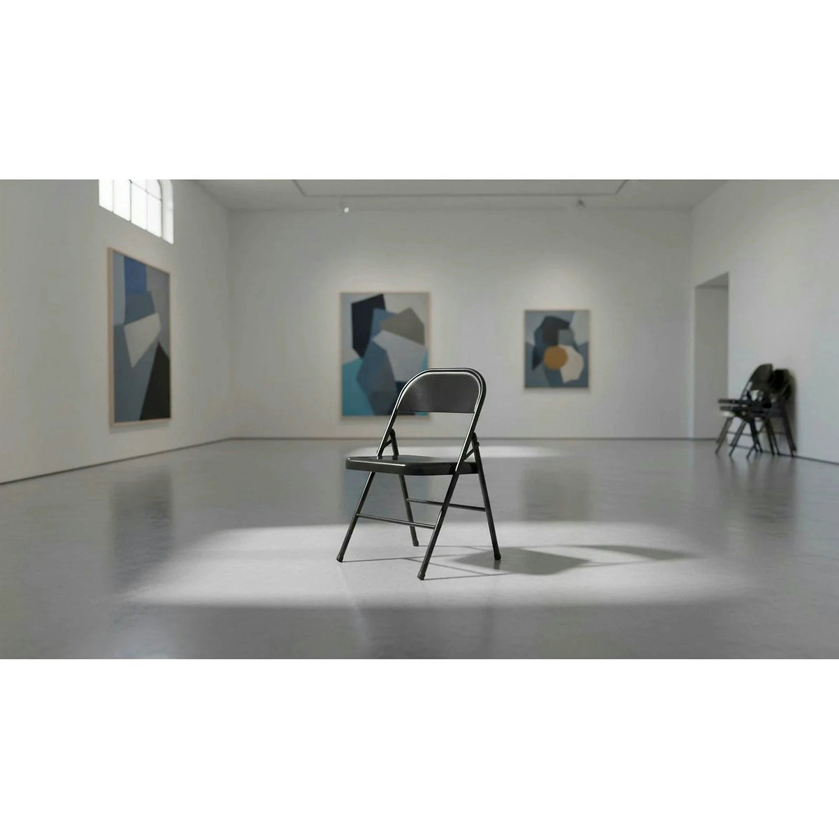 Scaun K565, negru, metal, 46x47x75 cm