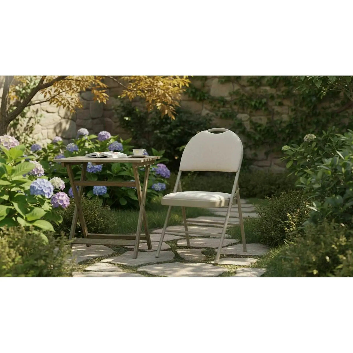 Scaun K566, bej, stofa clasica/otel, 46x53x86 cm