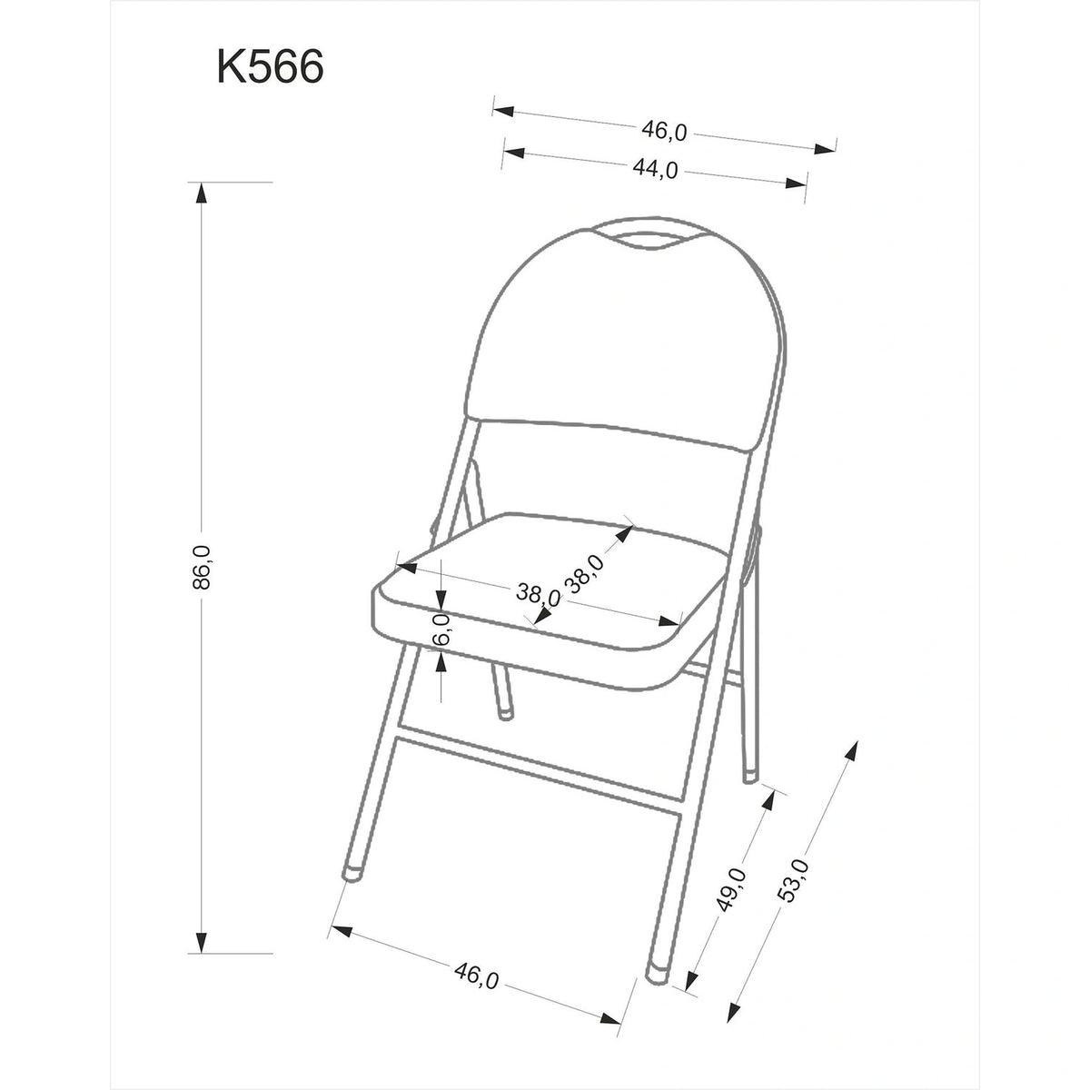 Scaun K566, gri/negru, stofa clasica/otel, 46x53x86 cm