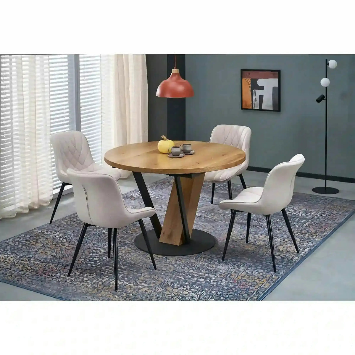 Scaun K567, bej - Havana 2, stofa catifelata/otel, 47x63x85 cm