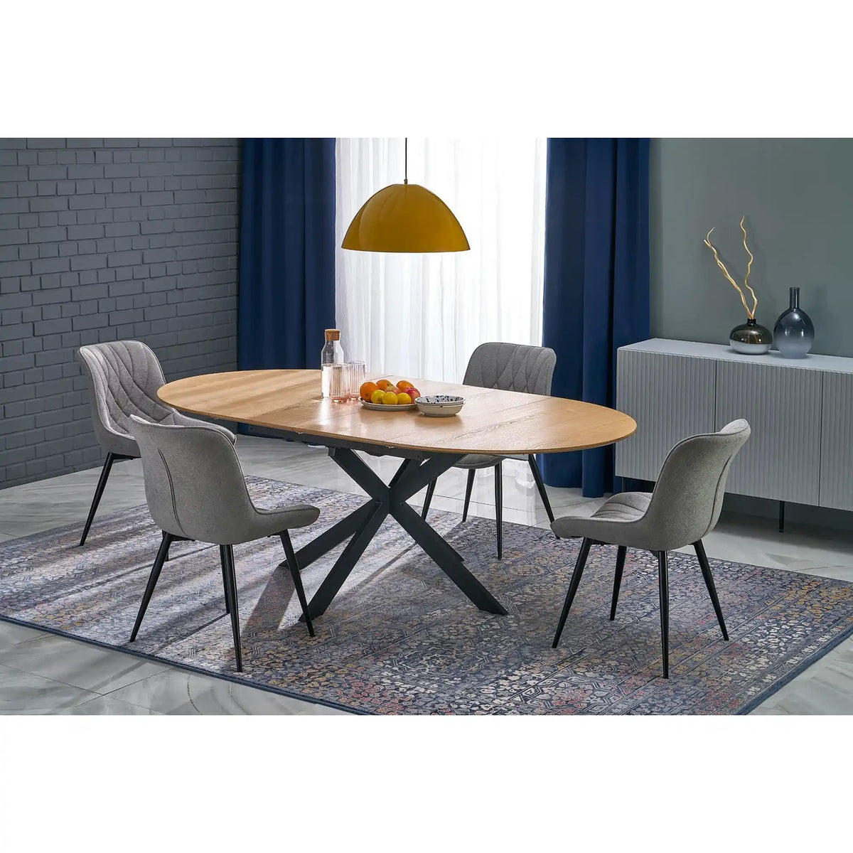 Scaun K567, gri - Havana 15, stofa catifelata/otel, 47x63x85 cm