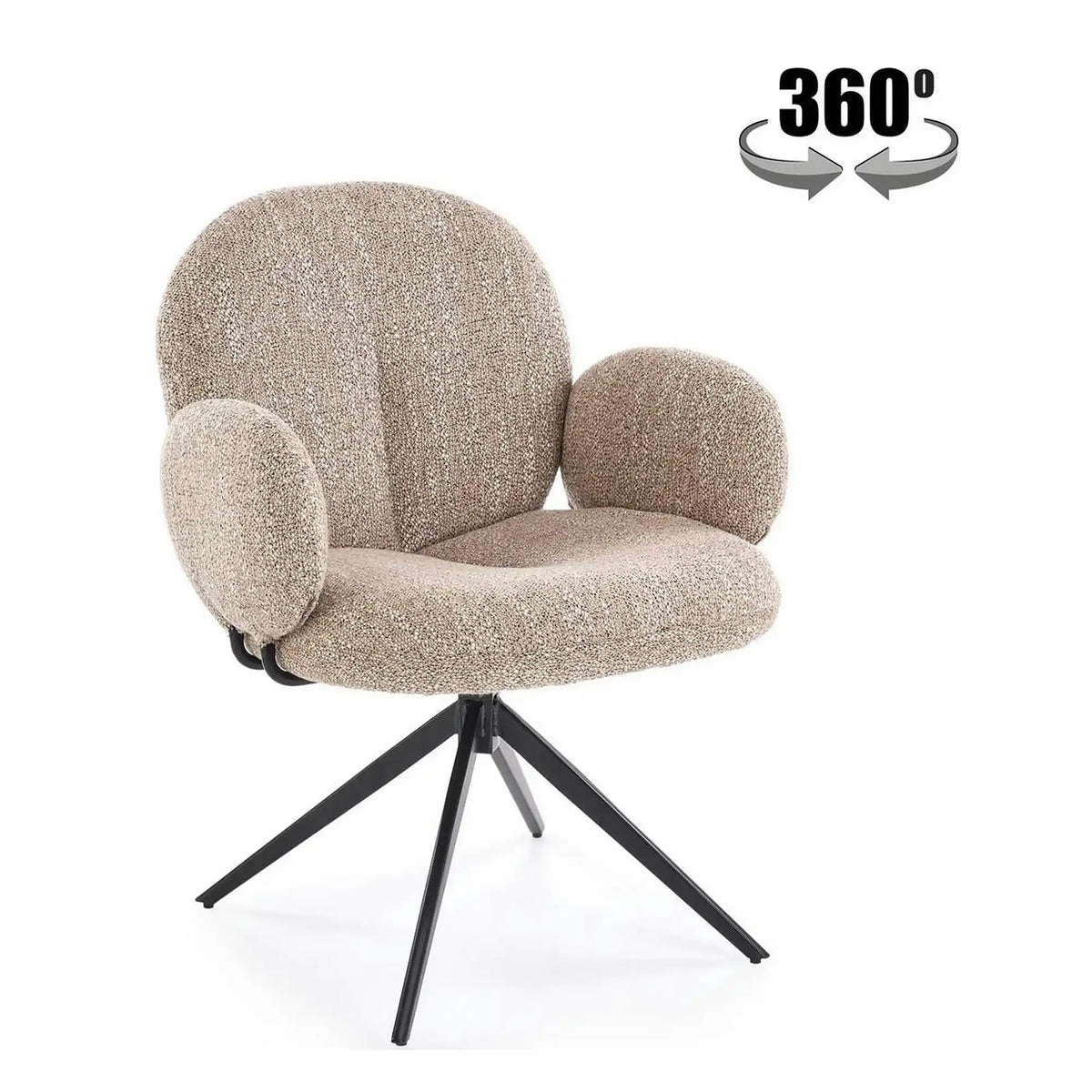 Scaun K568, bej inchis/negru, stofa clasica/otel, 65x64x82 cm