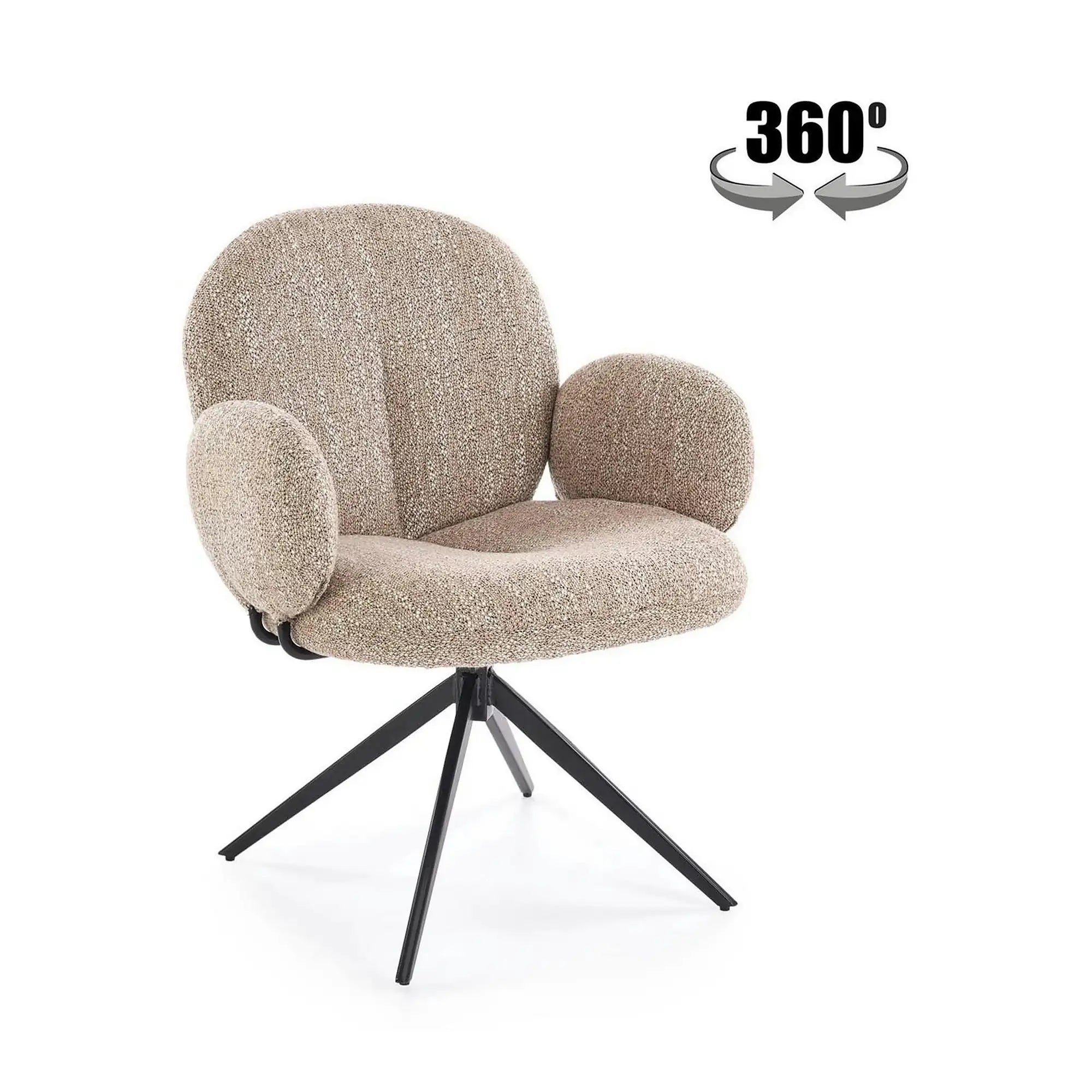 Scaun K568, bej inchis/negru, stofa clasica/otel, 65x64x82 cm