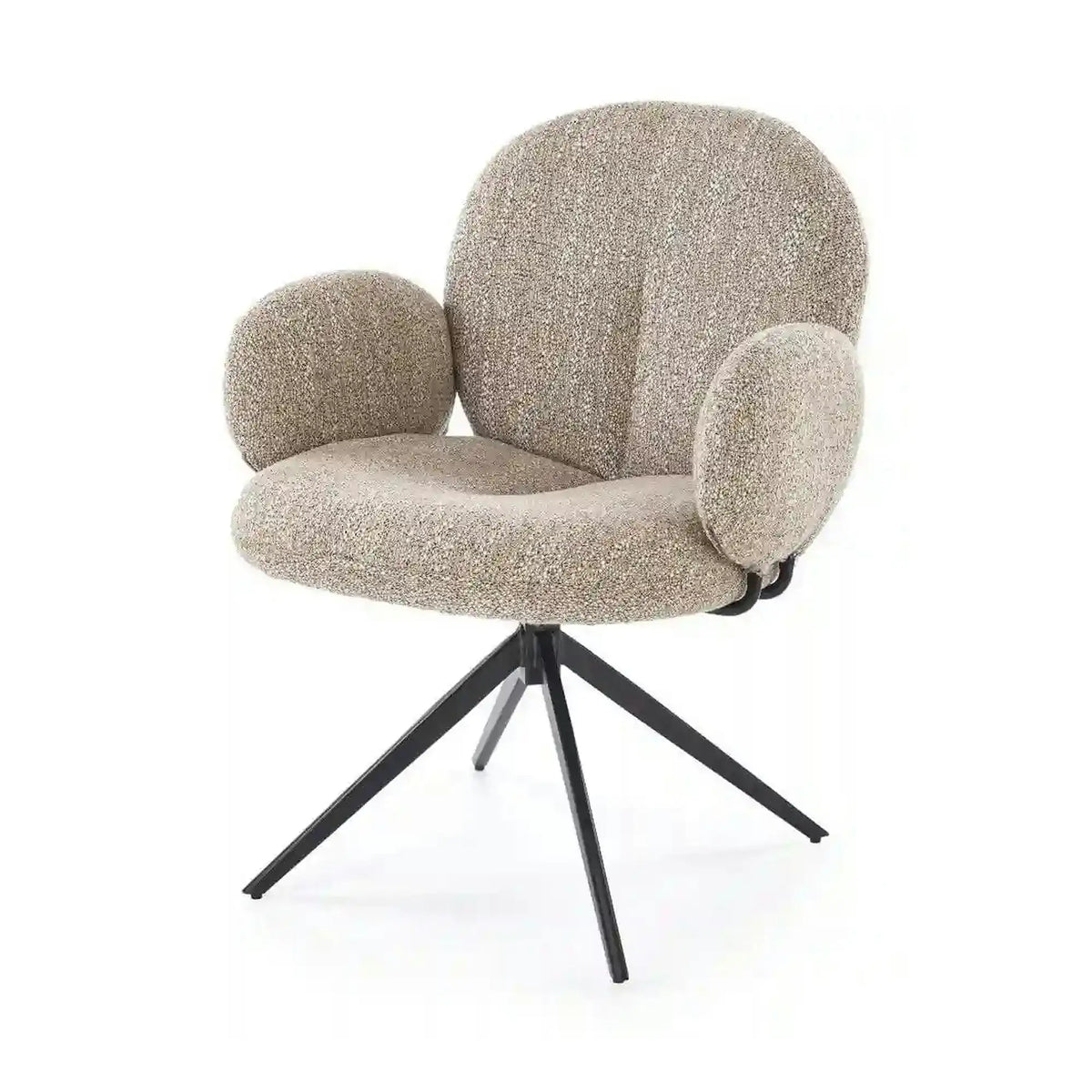 Scaun K568, bej inchis/negru, stofa clasica/otel, 65x64x82 cm