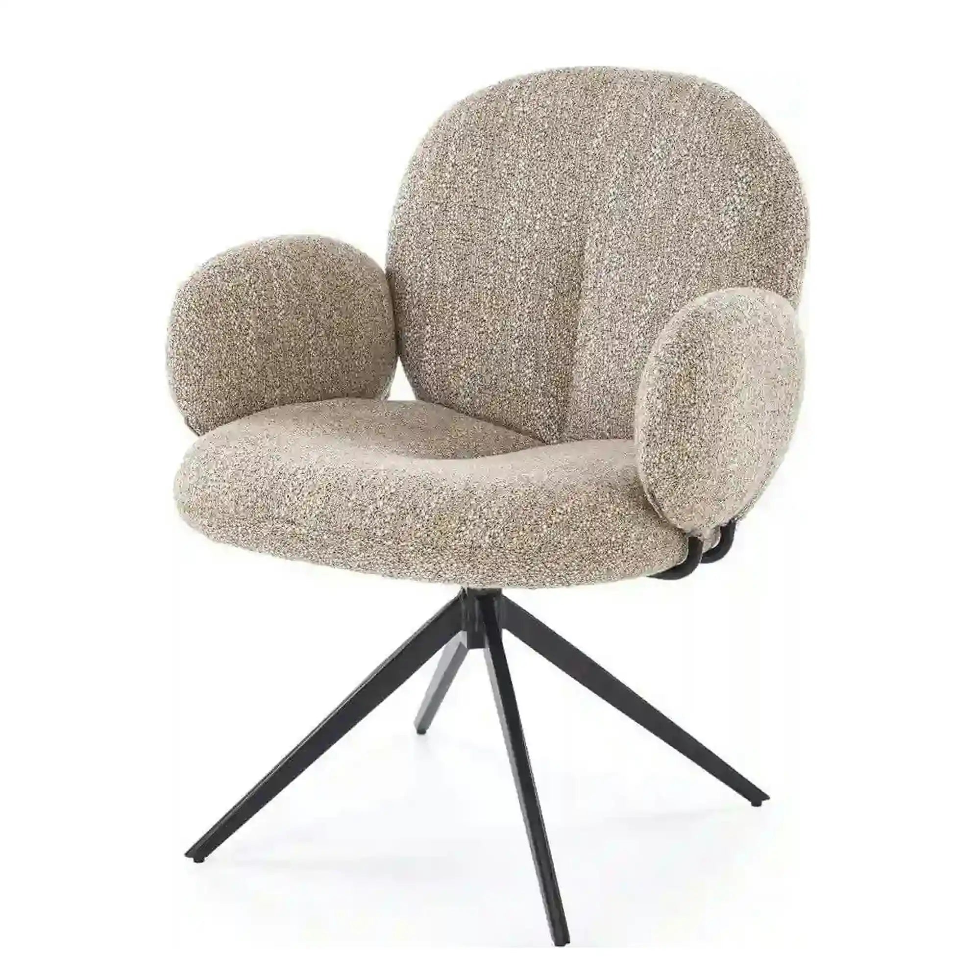 Scaun K568, bej inchis/negru, stofa clasica/otel, 65x64x82 cm