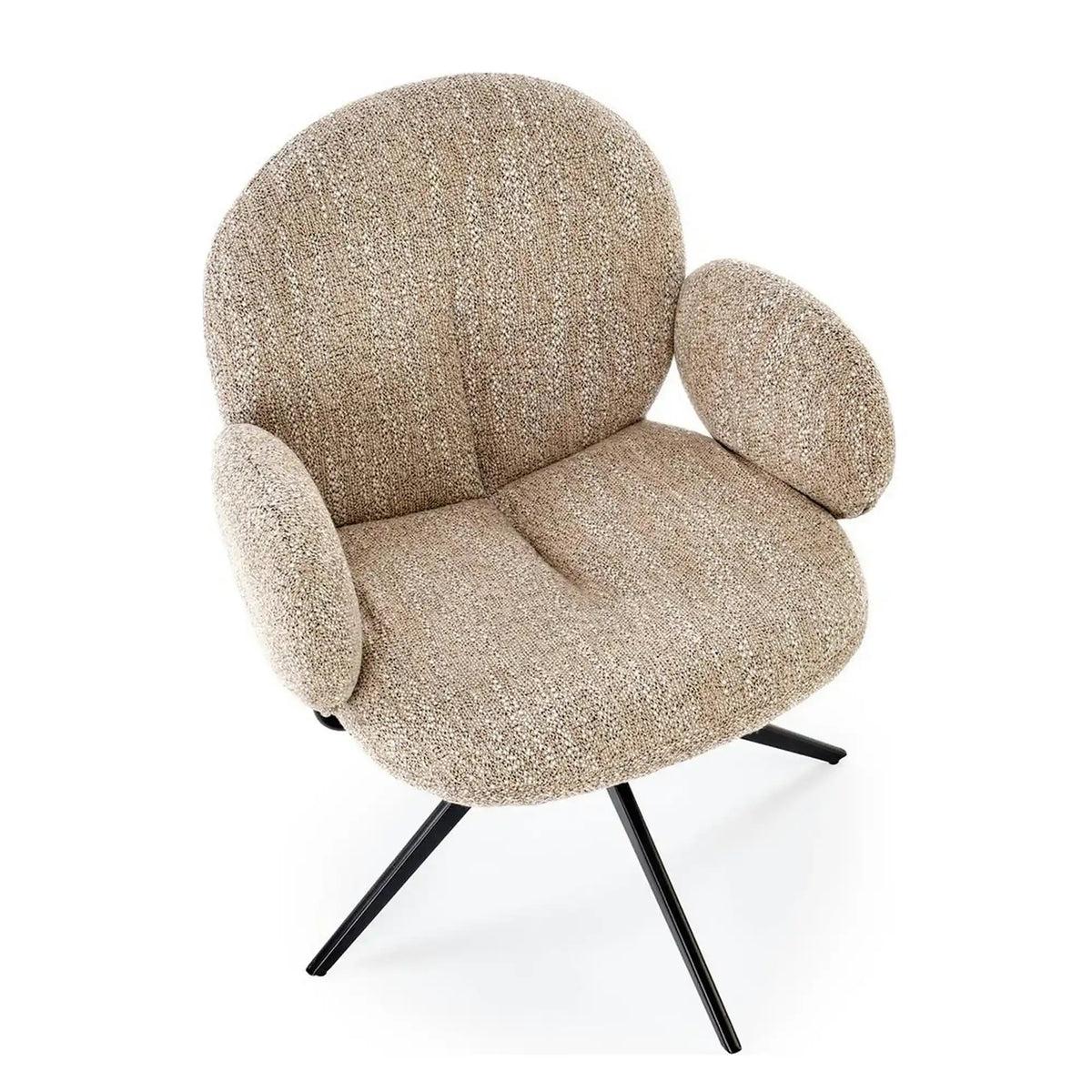 Scaun K568, bej inchis/negru, stofa clasica/otel, 65x64x82 cm