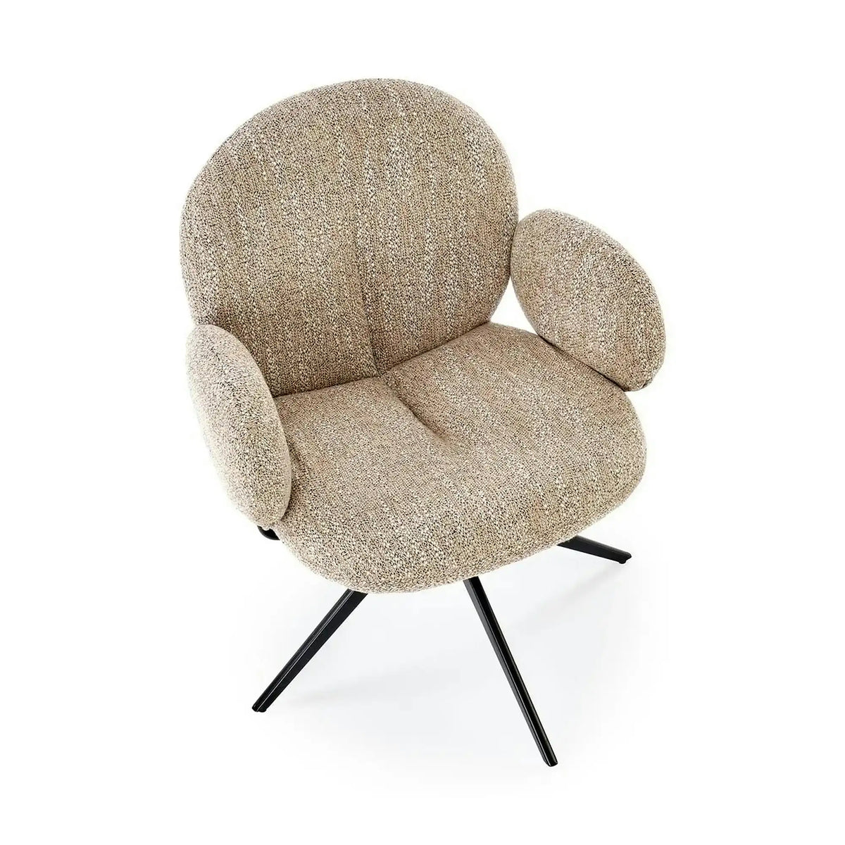 Scaun K568, bej inchis/negru, stofa clasica/otel, 65x64x82 cm