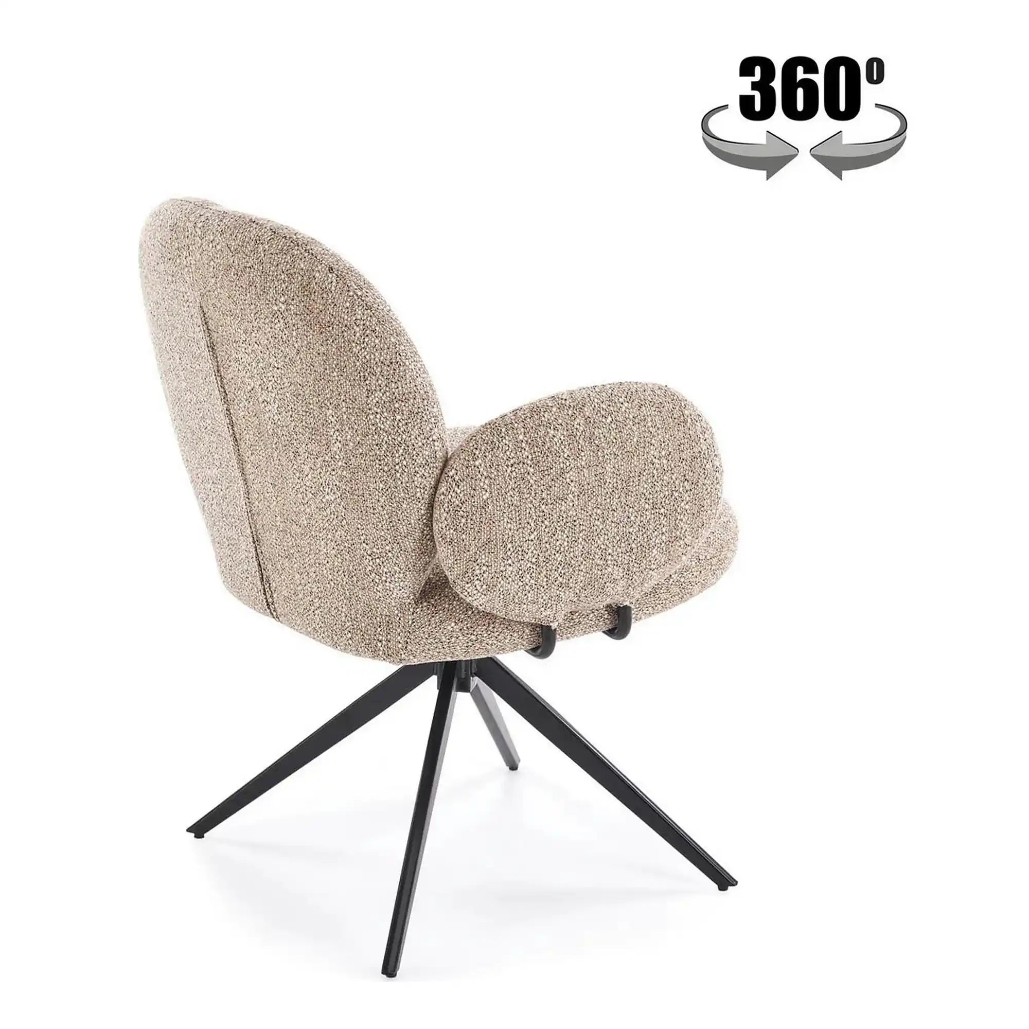 Scaun K568, bej inchis/negru, stofa clasica/otel, 65x64x82 cm