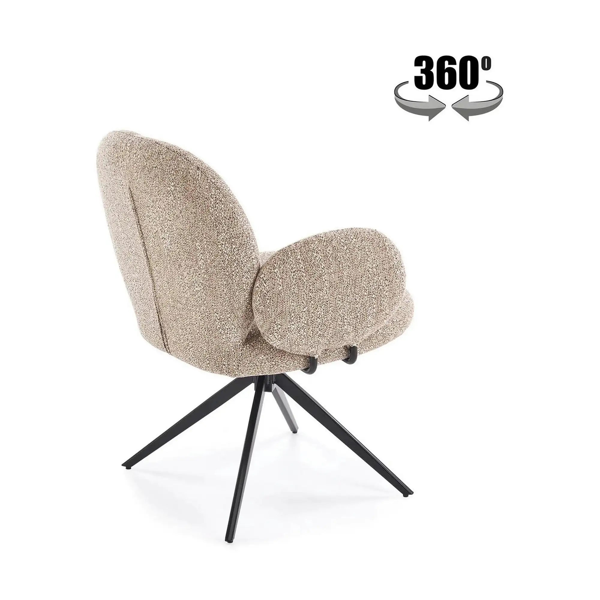 Scaun K568, bej inchis/negru, stofa clasica/otel, 65x64x82 cm