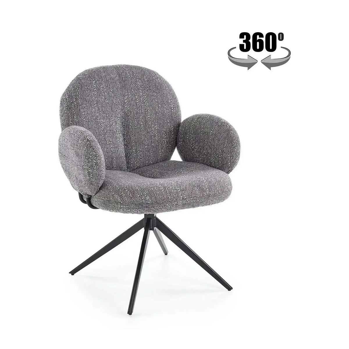 Scaun K568, gri/negru, stofa clasica/otel, 65x64x82 cm
