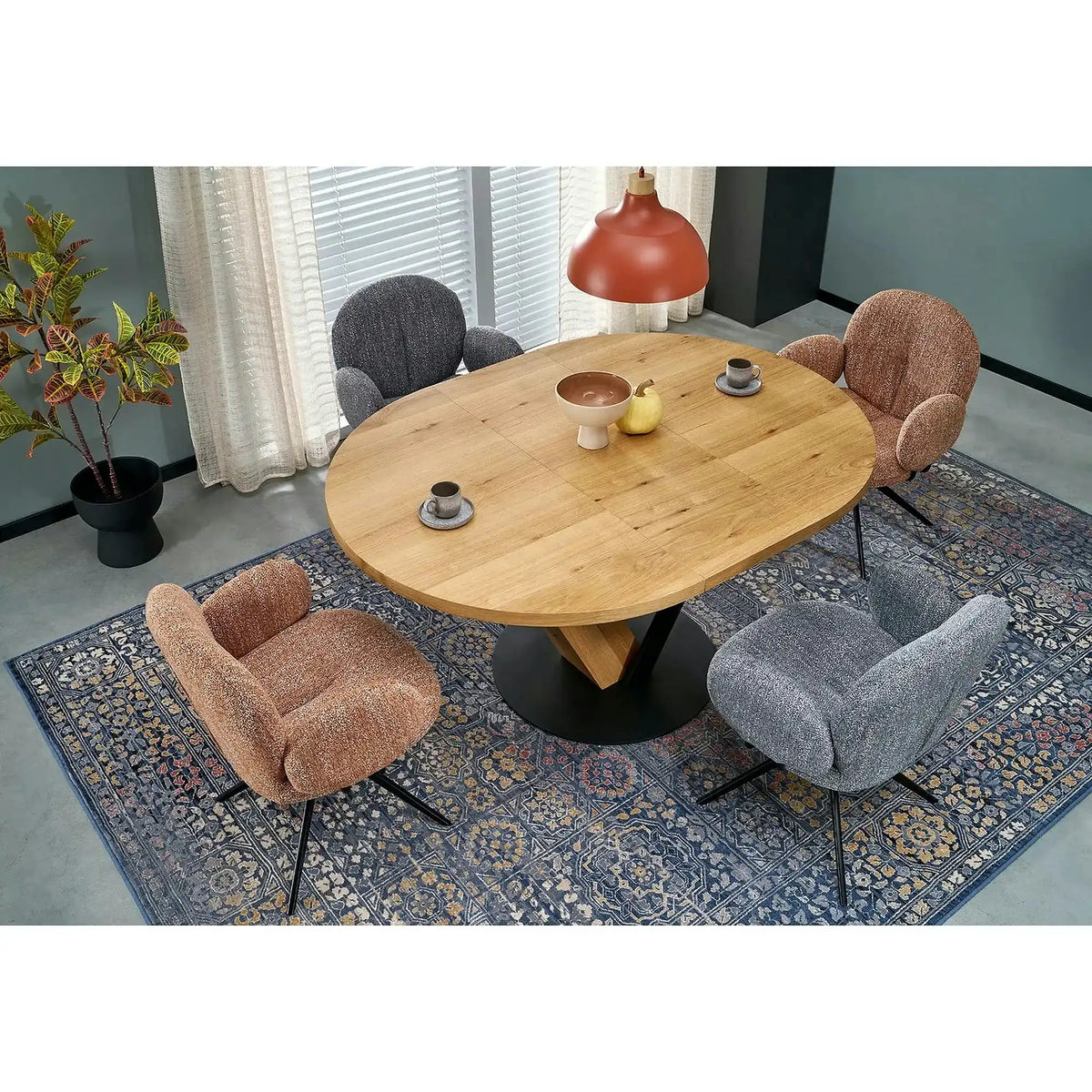 Scaun K568, scortisoara/negru, stofa clasica/otel, 65x64x82 cm