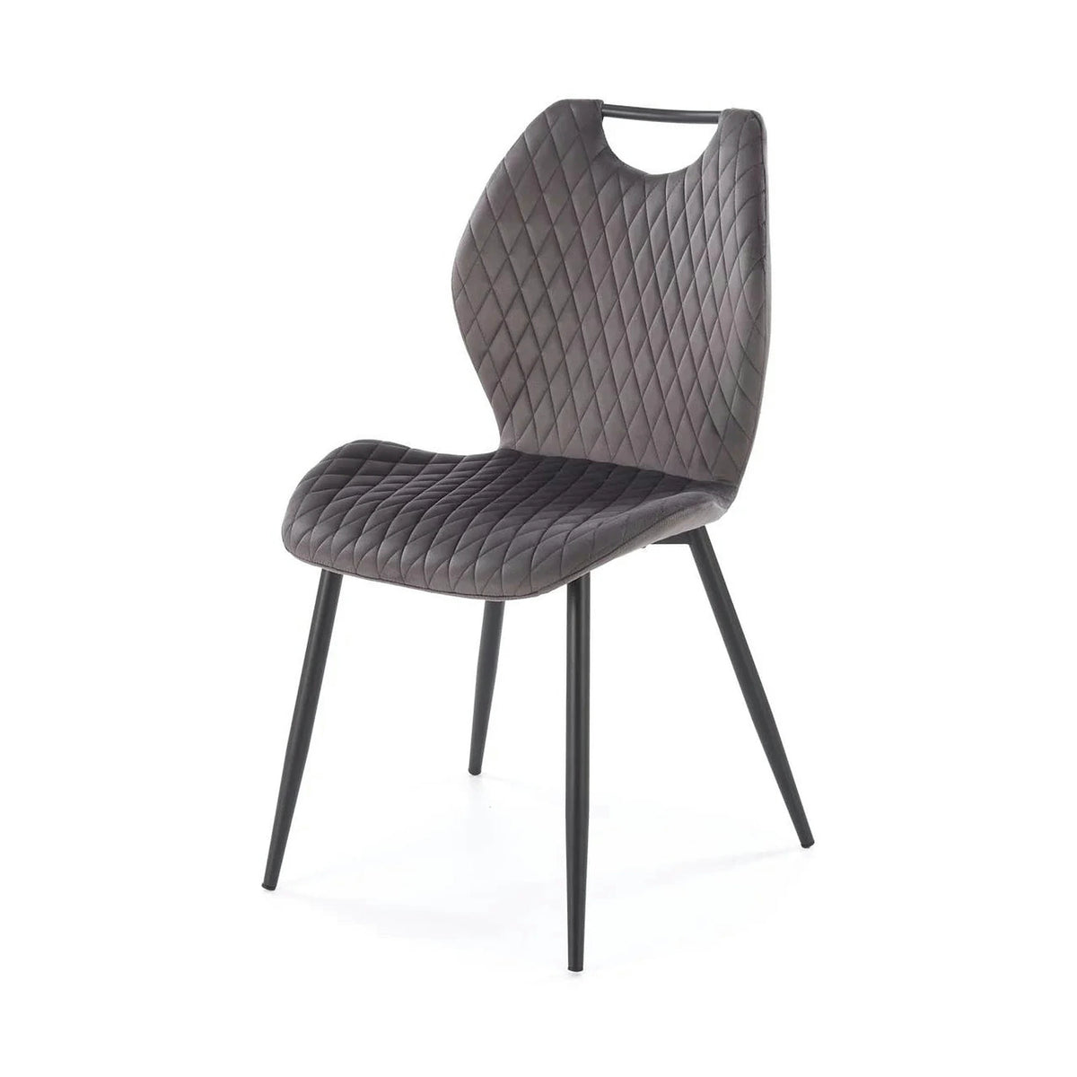Scaun K569, gri - HLR 21, stofa catifelata/otel, 47x54x84 cm