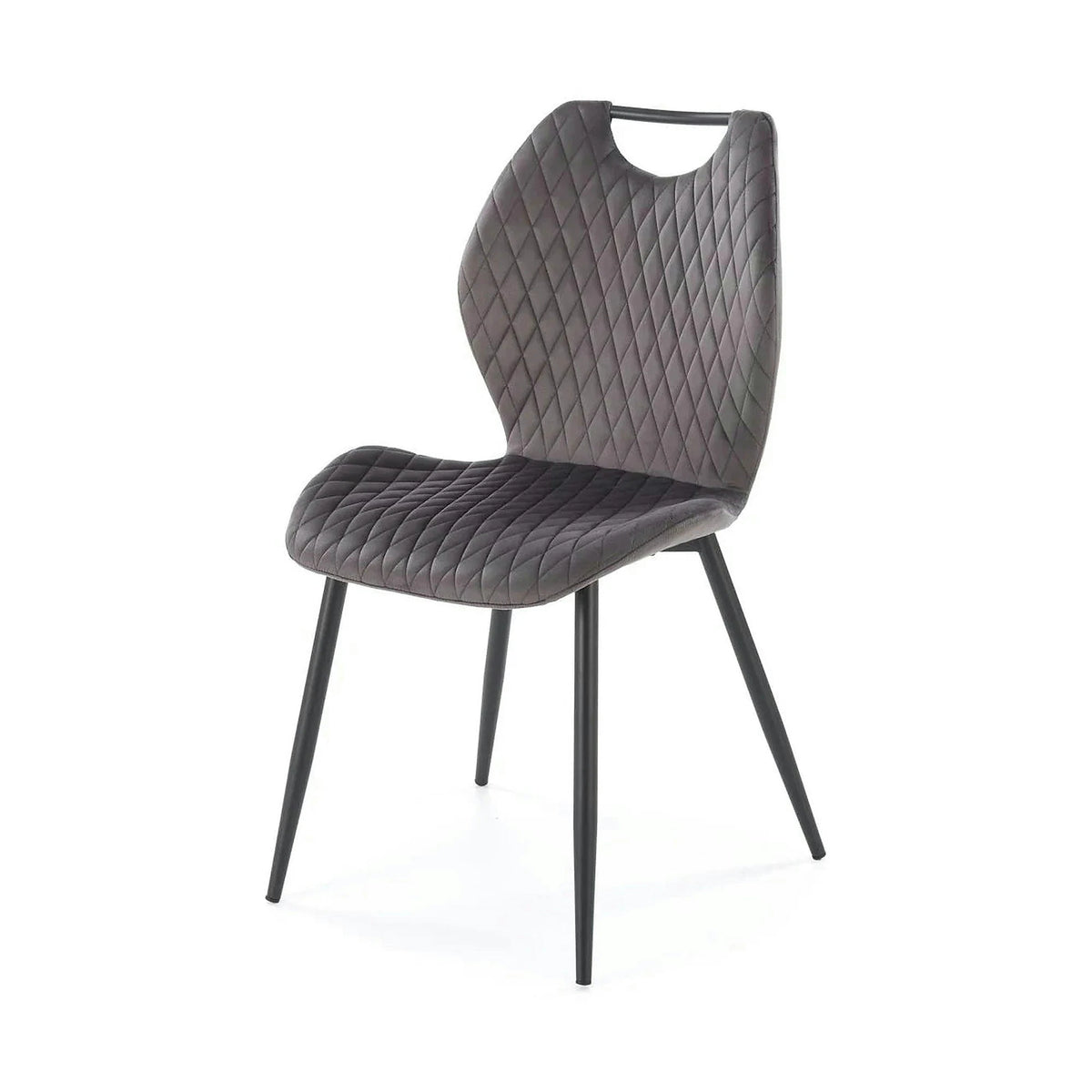 Scaun K569, gri - HLR 21, stofa catifelata/otel, 47x54x84 cm