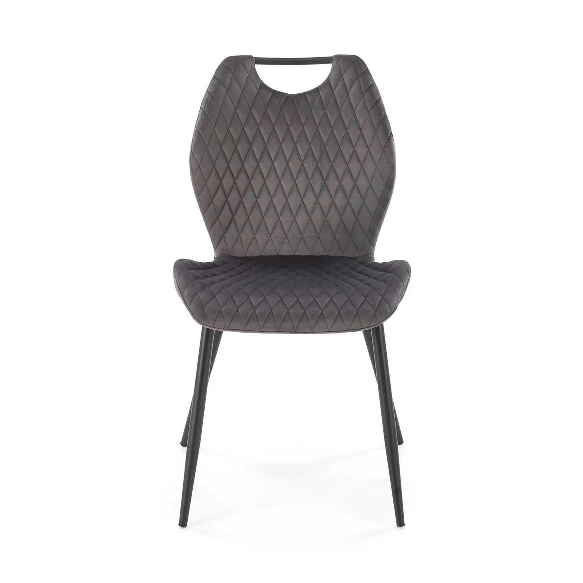 Scaun K569, gri - HLR 21, stofa catifelata/otel, 47x54x84 cm