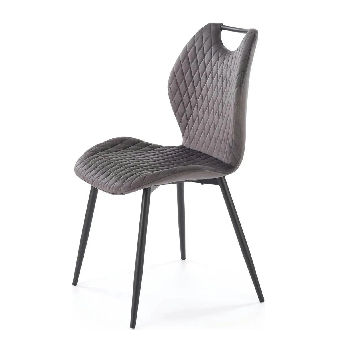 Scaun K569, gri - HLR 21, stofa catifelata/otel, 47x54x84 cm
