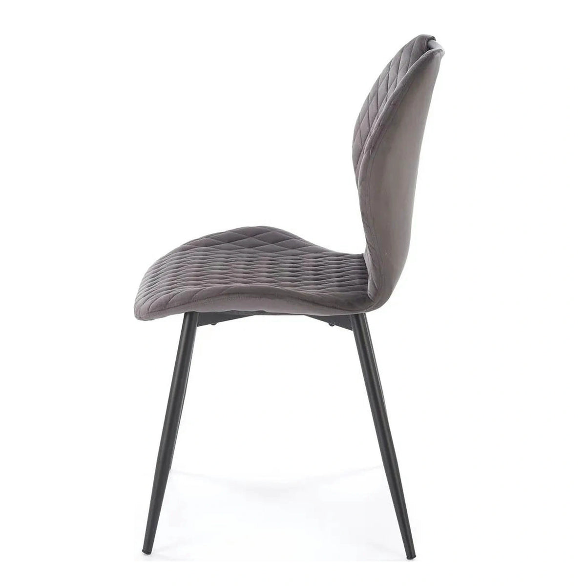 Scaun K569, gri - HLR 21, stofa catifelata/otel, 47x54x84 cm