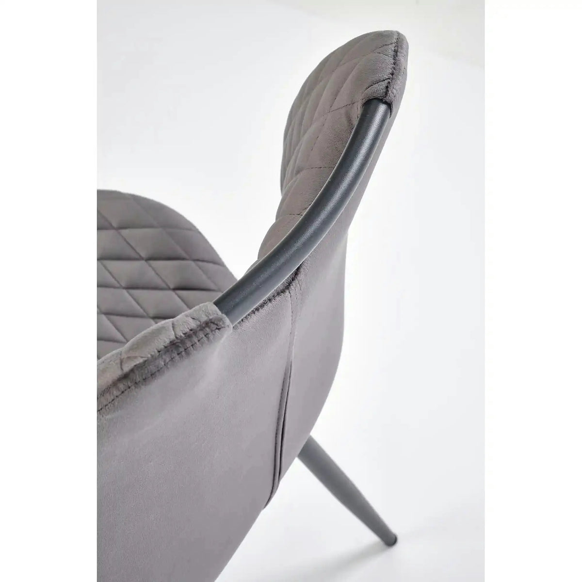 Scaun K569, gri - HLR 21, stofa catifelata/otel, 47x54x84 cm