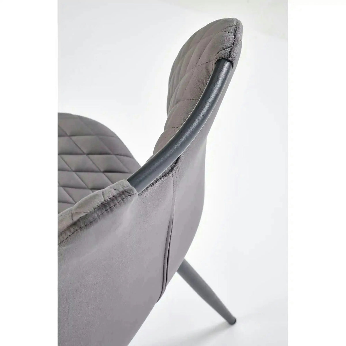 Scaun K569, gri - HLR 21, stofa catifelata/otel, 47x54x84 cm