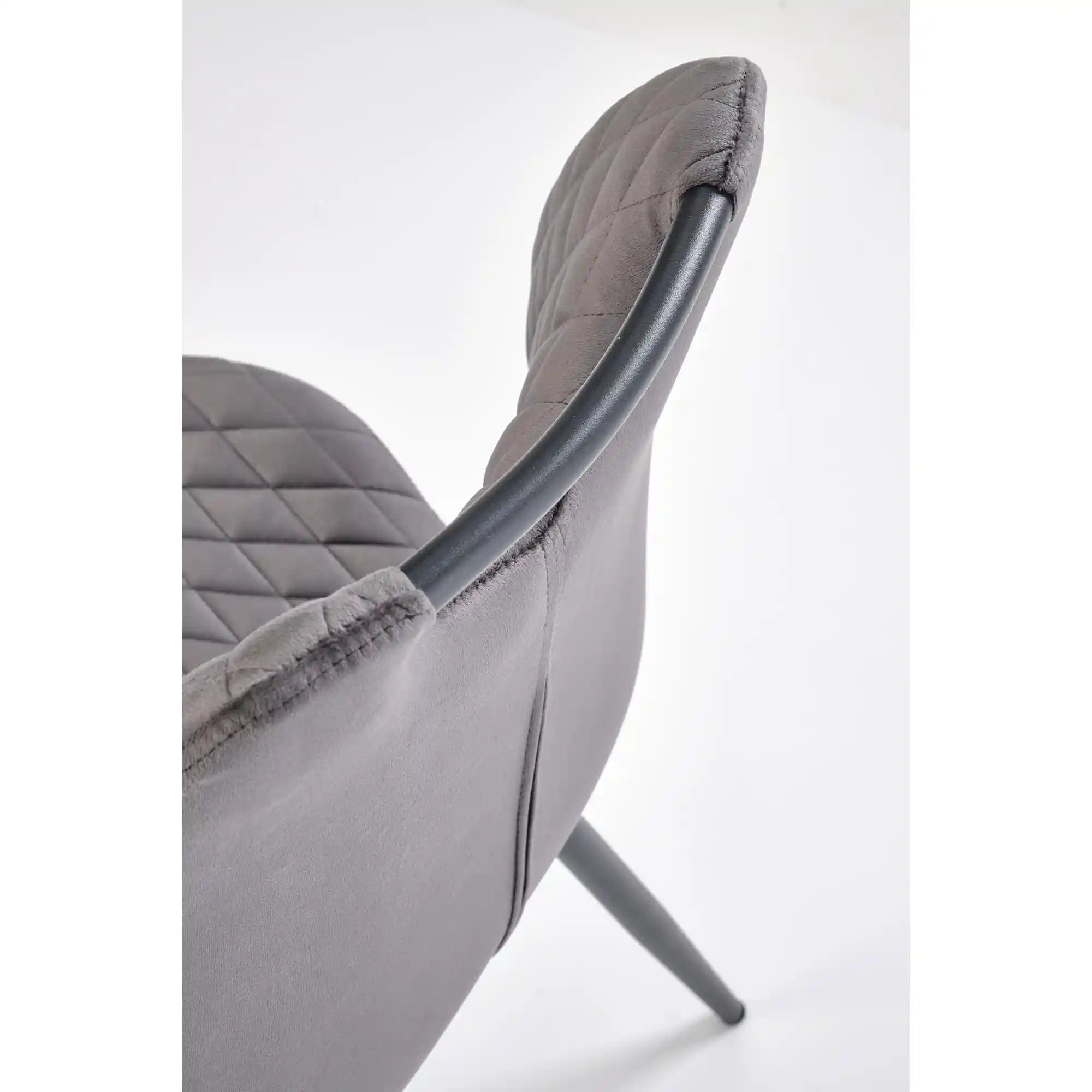 Scaun K569, gri - HLR 21, stofa catifelata/otel, 47x54x84 cm