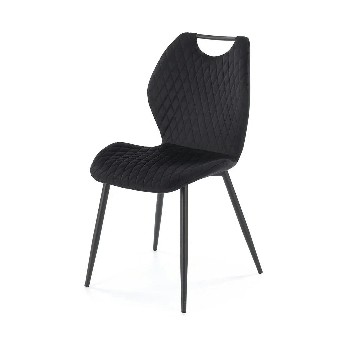 Scaun K569, negru - HLR 66, stofa catifelata/otel, 47x54x84 cm