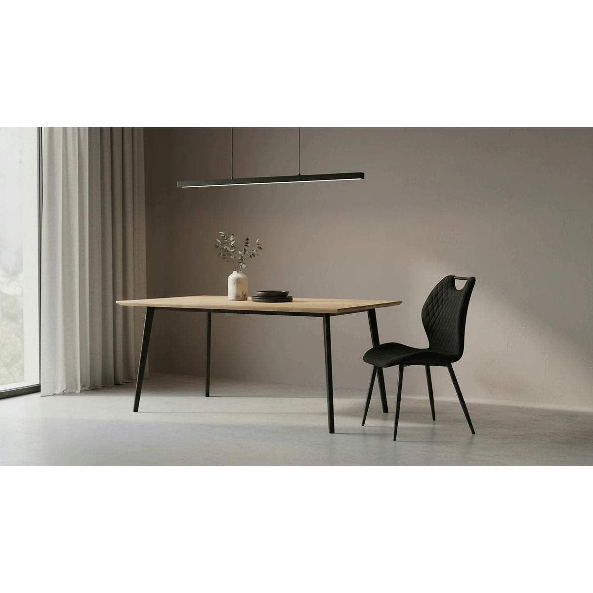 Scaun K569, negru - HLR 66, stofa catifelata/otel, 47x54x84 cm