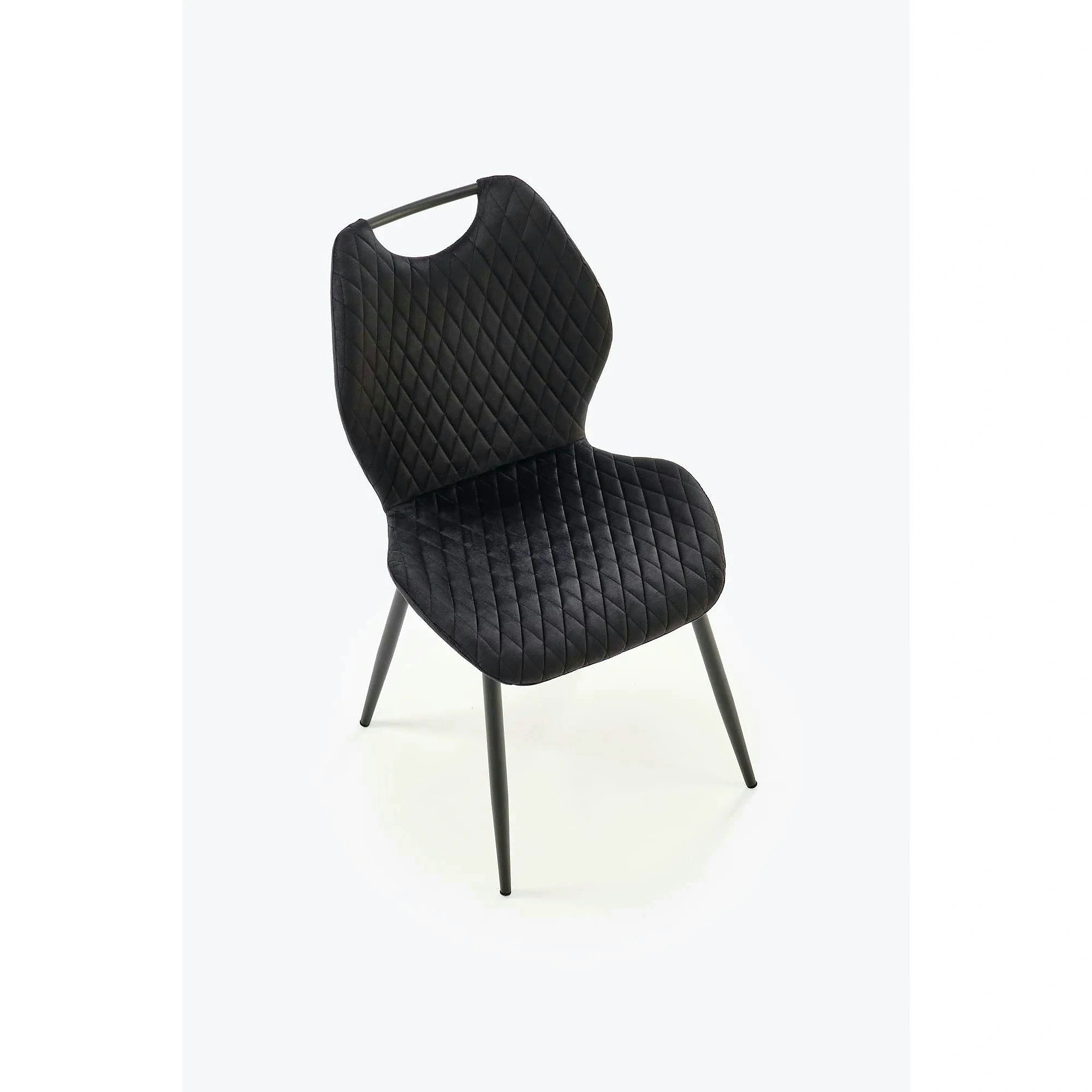 Scaun K569, negru - HLR 66, stofa catifelata/otel, 47x54x84 cm