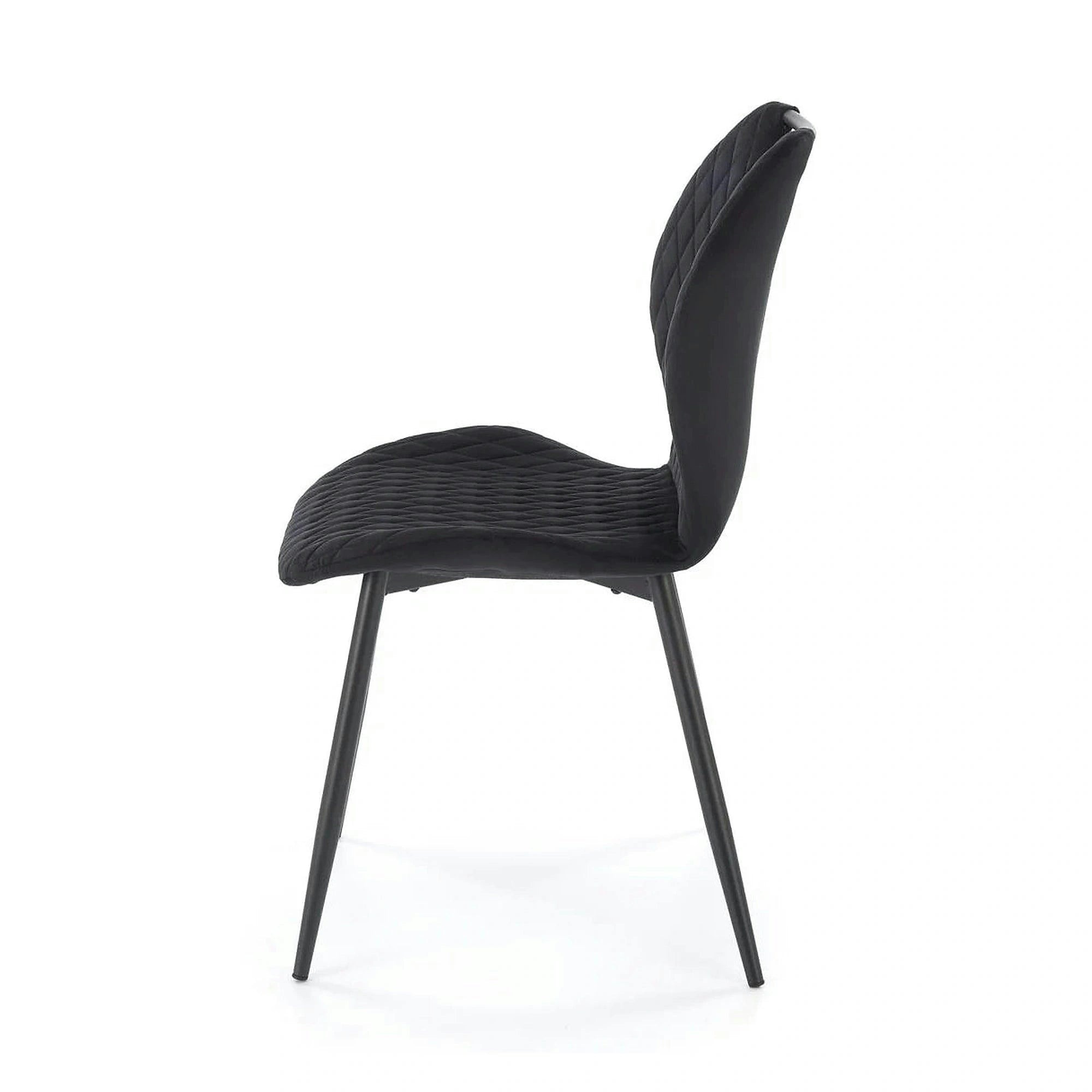 Scaun K569, negru - HLR 66, stofa catifelata/otel, 47x54x84 cm