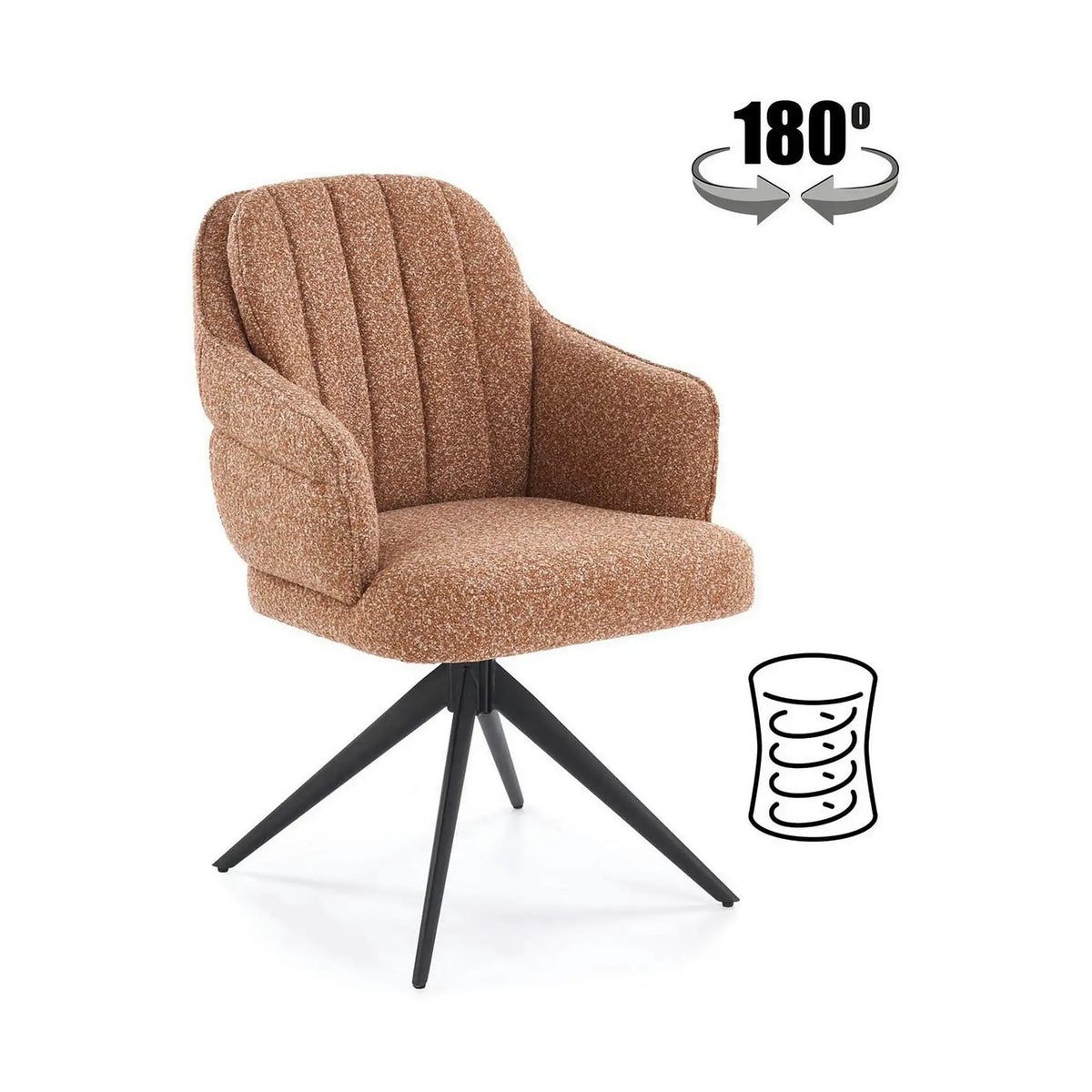 Scaun K570, scortisoara/negru, stofa/otel, 61x70x92 cm